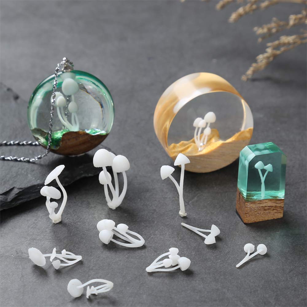 9-Piece Plastic Mini Mushroom Charms - Handmade Resin Mushroom Decor for Jewelry Making, DIY Crafts, and Resin Art Filler - Perfect for Necklaces, Earrings, Keychains & Home Decor