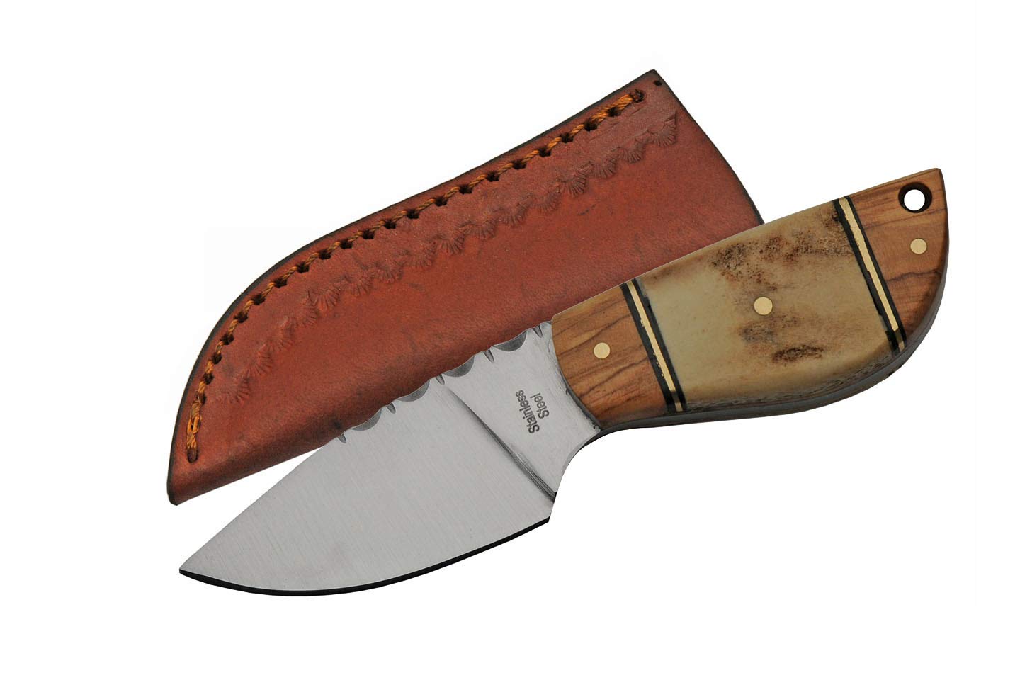 Szco Supplies Wild Stag Skinning Knife SS-7028 - Premium Hunting Knife for Outdoor, Camping & Survival | Durable Stainless Steel Blade with Stag Handle