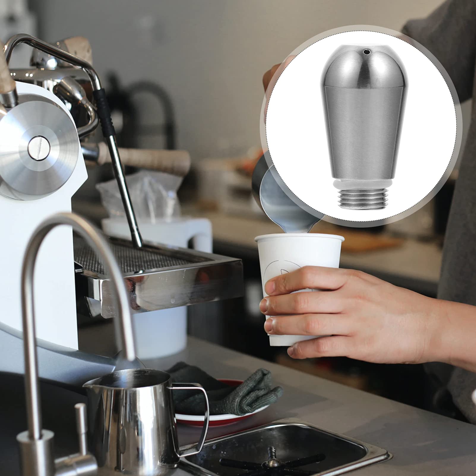 Stainless Steel Coffee Spout for Milk Foam & Espresso - Barista Accessory