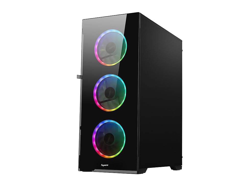 Bgears b-Voguish Gaming PC Case - ATX Mid Tower with Tempered Glass, USB 3.0 Ports, Supports E-ATX/ATX/mATX/ITX Motherboards (Fans Not Included) - Perfect for Gaming Rigs, Workstations & Custom PC Builds