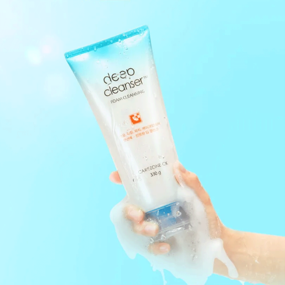 CAREZON CK Deep Clean Foaming Facial Cleanser 330g - Gentle Exfoliating Face Wash for Acne, Oily & Sensitive Skin | Daily Skincare Routine, Morning & Night Use