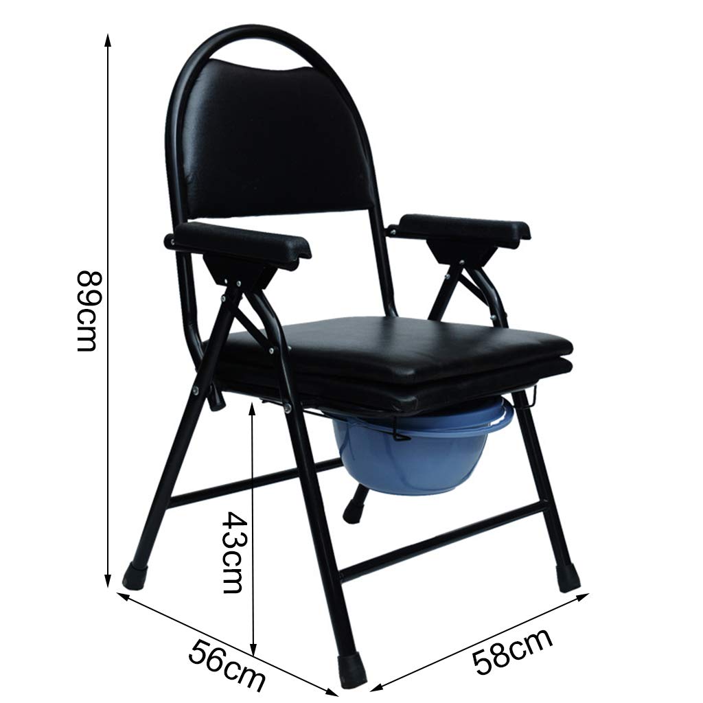 Foldable Commode Chair with Removable Padded Seat - Portable Toilet Chair for Elderly & Disabled - Bedside, Bathroom & Shower Safe Medical Potty Chair - Ideal for Home Care, Post-Surgery & Mobility Assistance