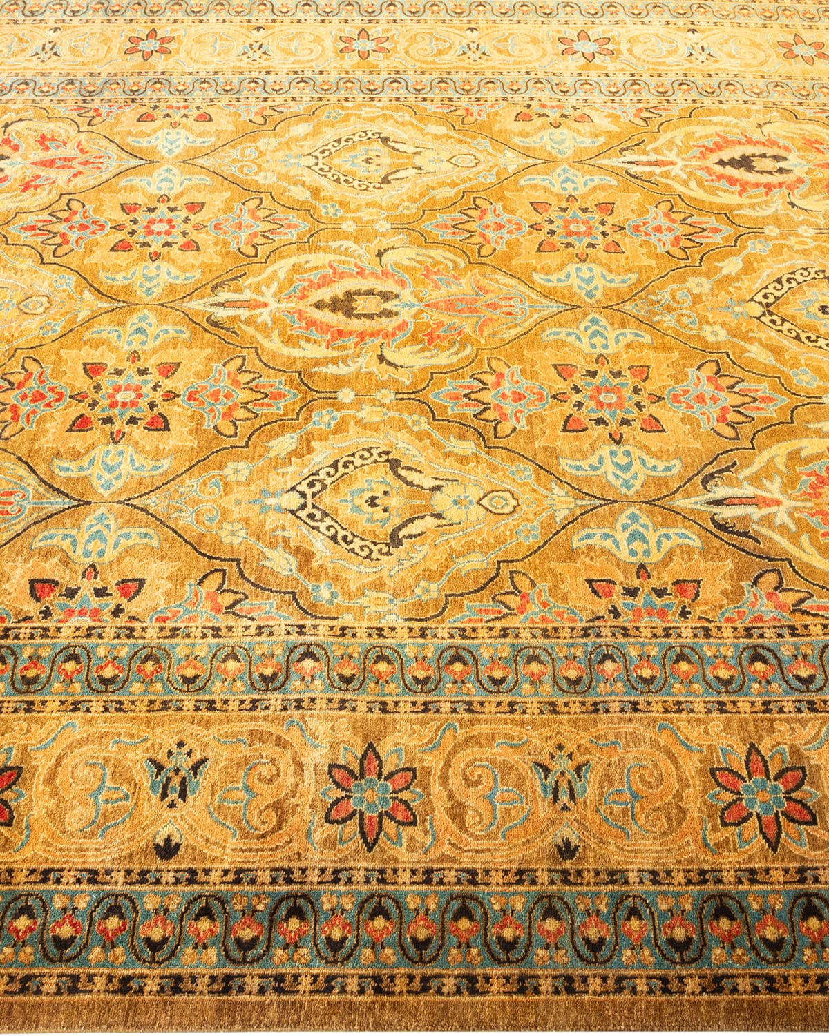 Handmade Wool Traditional Tribal Mogul Yellow 6x9 Area Rug - Solo Rugs One of a Kind Hand Knotted - Perfect for Living Room, Bedroom, or Office Decor