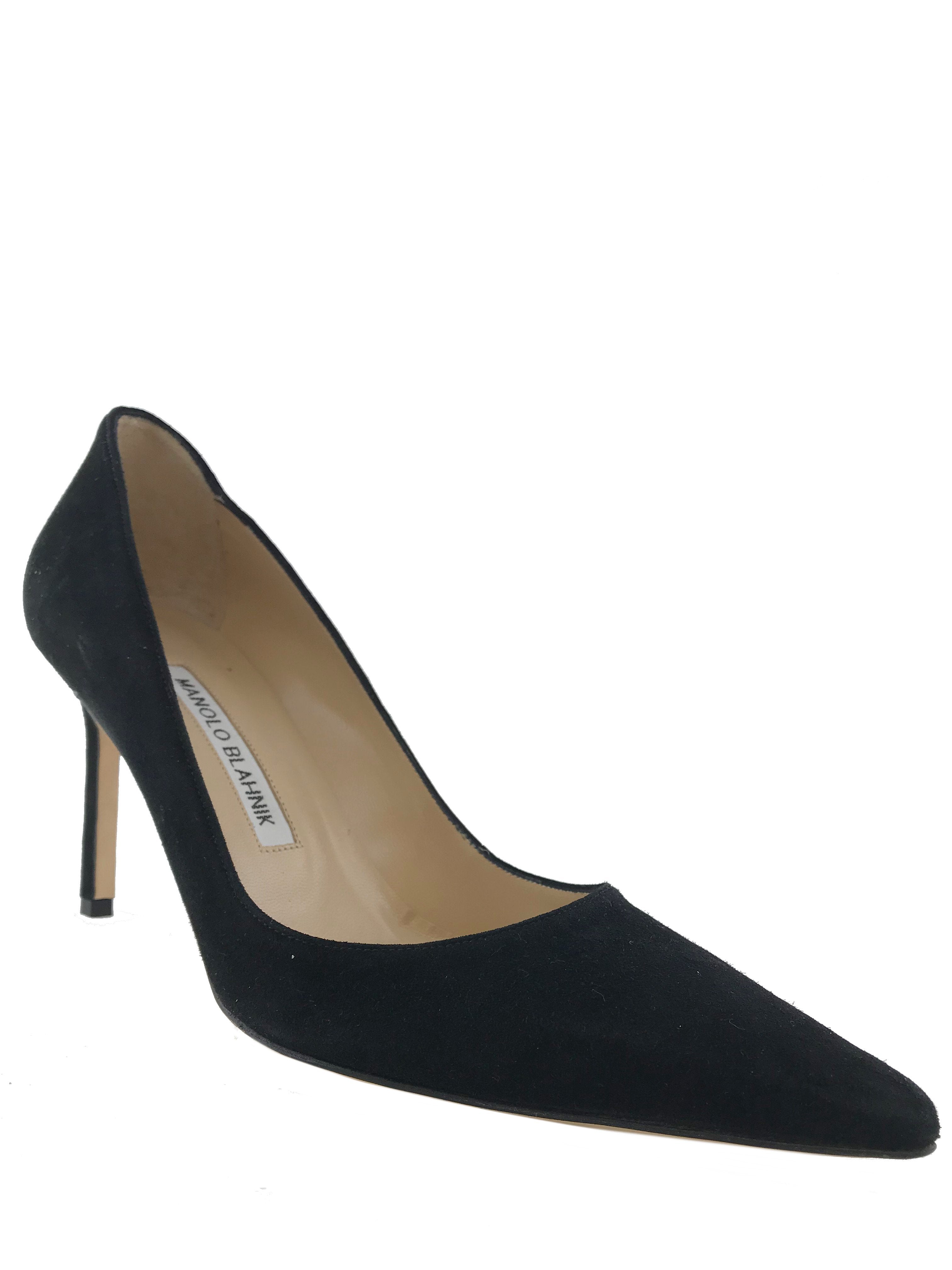 Manolo Blahnik BB Suede Pumps Women's Size 7.5 - Elegant High Heel Shoes for Wedding, Party & Evening Events