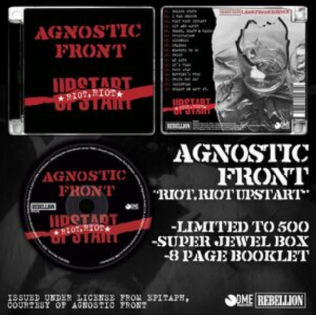 Agnostic Front Riot Riot Upstart CD | Punk Rock Music Album | Perfect for Mosh Pits & Road Trips