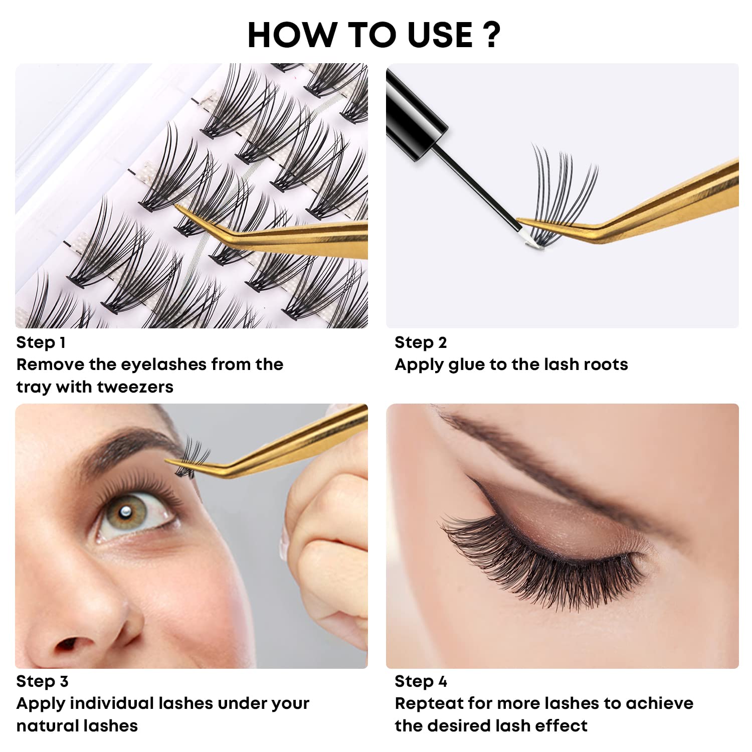 240 Pcs 20D Individual Lash Extensions - Soft Lightweight Reusable DIY Eyelash Clusters (0.07mm, C Curl, 8-12mm) for Natural Volume & Everyday Glam | Perfect for Bridal, Party & Professional Makeup Looks
