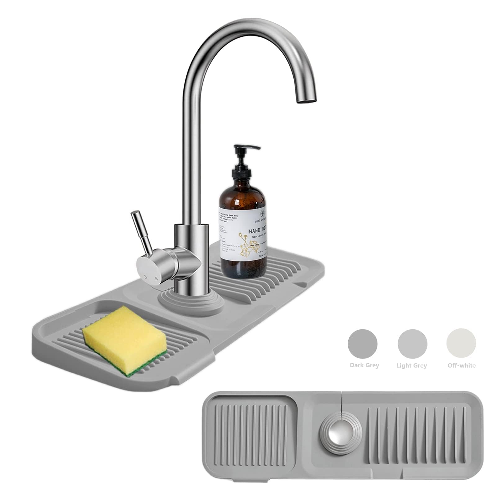 Silicone Sink Splash Guard & Sponge Holder - 17.7