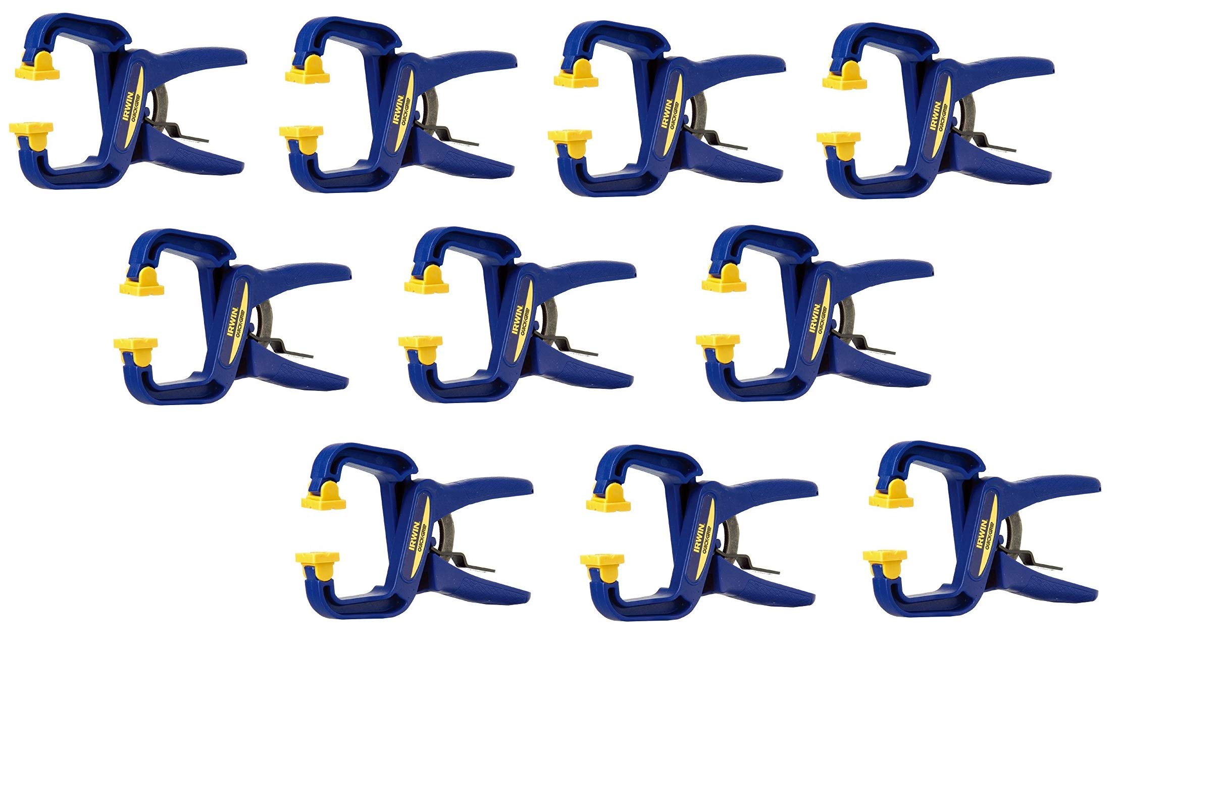 IRWIN QUICK-GRIP Handi-Clamp 4-Inch Clamps (10-Pack) - Heavy Duty Spring Clamps for Woodworking, DIY Projects, and Home Repairs - Ideal for Securing Materials, Gluing, and Crafting