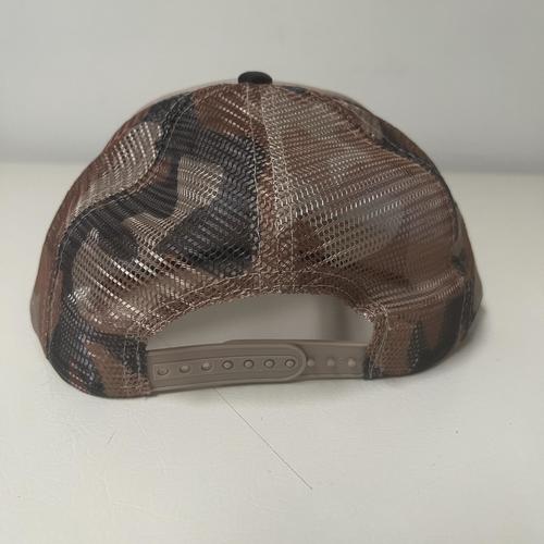 Men's Trucker Mesh Flat Bill Snapback Baseball Cap - Khaki Camo Green | Casual Outdoor Wear for Hiking, Fishing & Sports Events