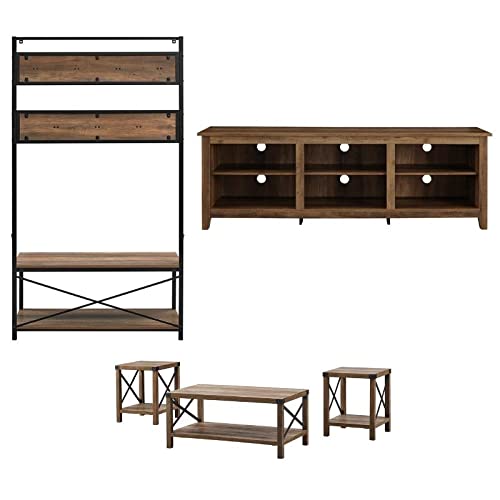 5-Piece Modern Living Room Furniture Set with TV Stand, Coffee Table & 72