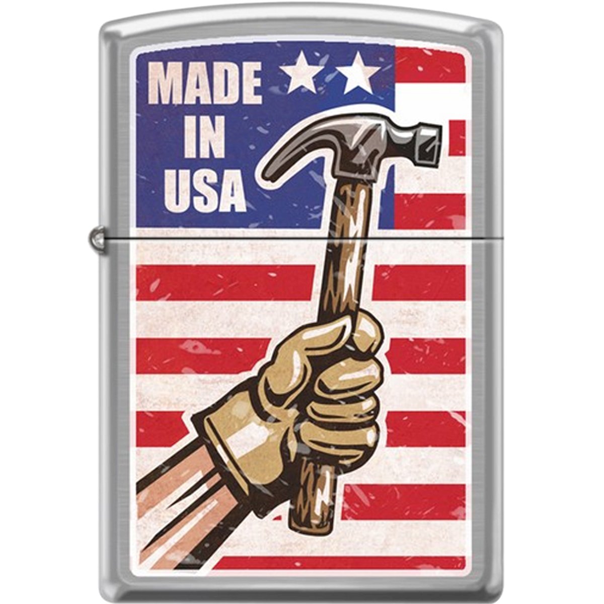 Zippo Brushed Chrome Windproof Lighter - Made in USA | Durable & Refillable for Outdoor Camping, Hiking, Survival & Everyday Carry (EDC)