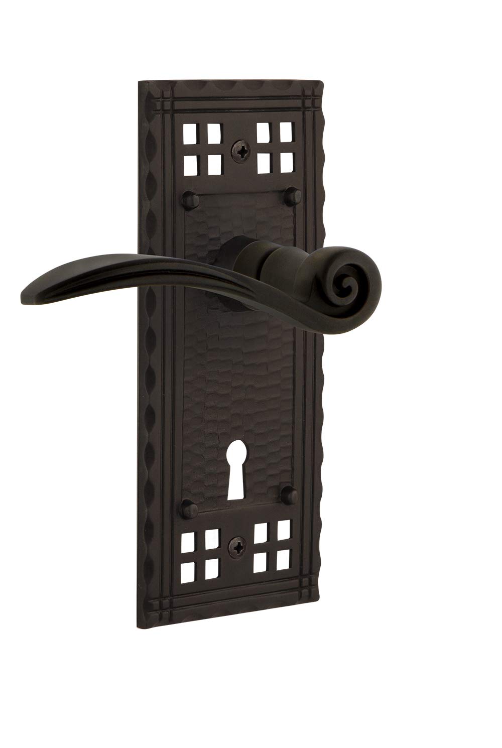 Vintage Style Swan Lever Door Handle - Oil-Rubbed Bronze Privacy Keyhole Plate for Interior Doors | Classic Home Decor for Bedroom, Bathroom & Office