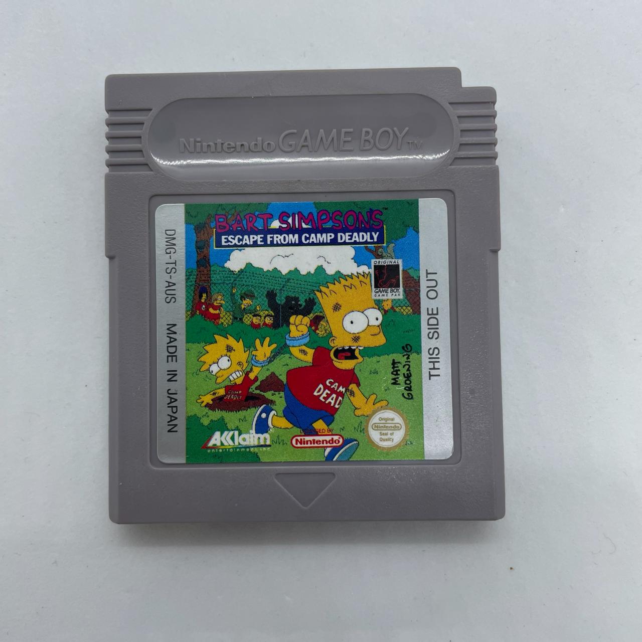 Original Bart Simpsons Escape From Camp Deadly Game Cartridge for Nintendo Gameboy - Classic Retro Gaming Collectible for Kids & Adults - Perfect for Home Entertainment & Nostalgic Gaming Sessions