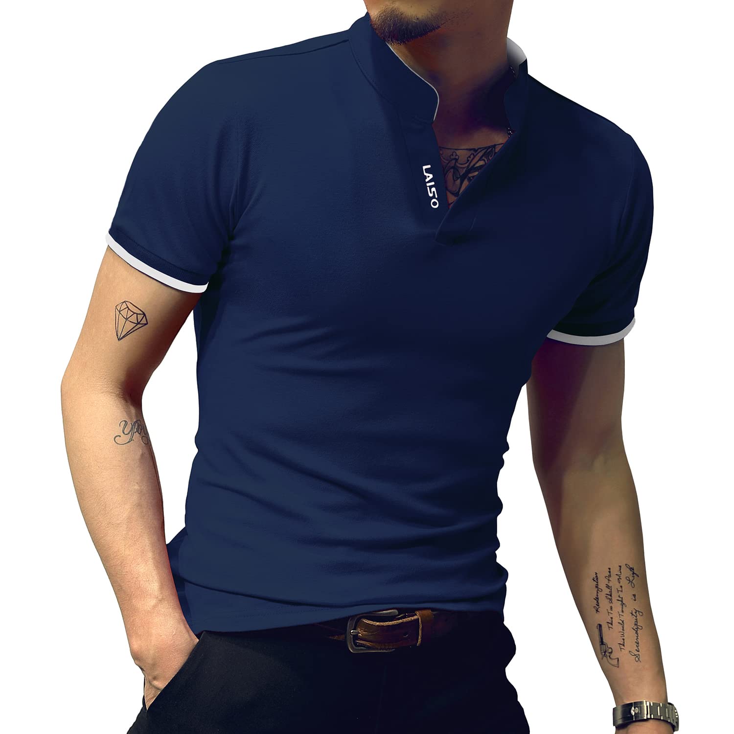 LOGEEYAR Men's Fashion Polo Henley Shirts - Slim Fit Short & Long Sleeve Casual Cotton T-Shirts for Men | Perfect for Office, Golf & Summer Outings