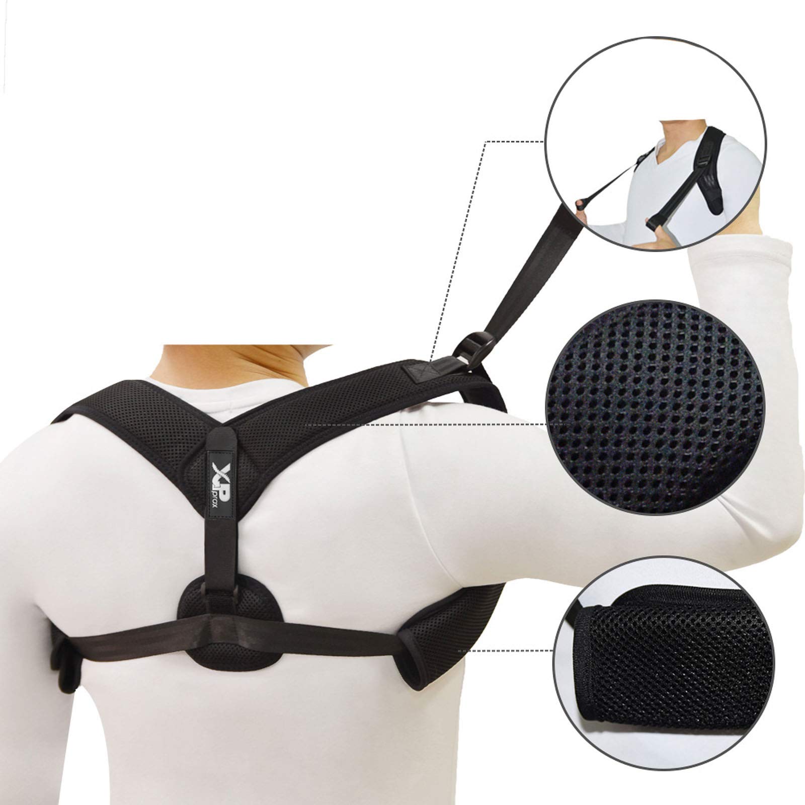 XPprax Adjustable Posture Corrector & Back Brace for Women & Men - Upper Back Pain Relief, Posture Training Support - Improve Mobility & Appearance - Perfect for Office Work, Gaming & Daily Activities