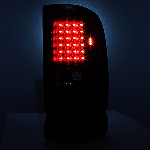 AKKON Black LED Tail Lights Brake Lamps Replacement Pair for 1994-2001 Dodge Ram 1500 & 1994-2002 Ram 2500/3500 Pickup Trucks - Durable, Bright, Easy Installation for Night Driving and Enhanced Safety