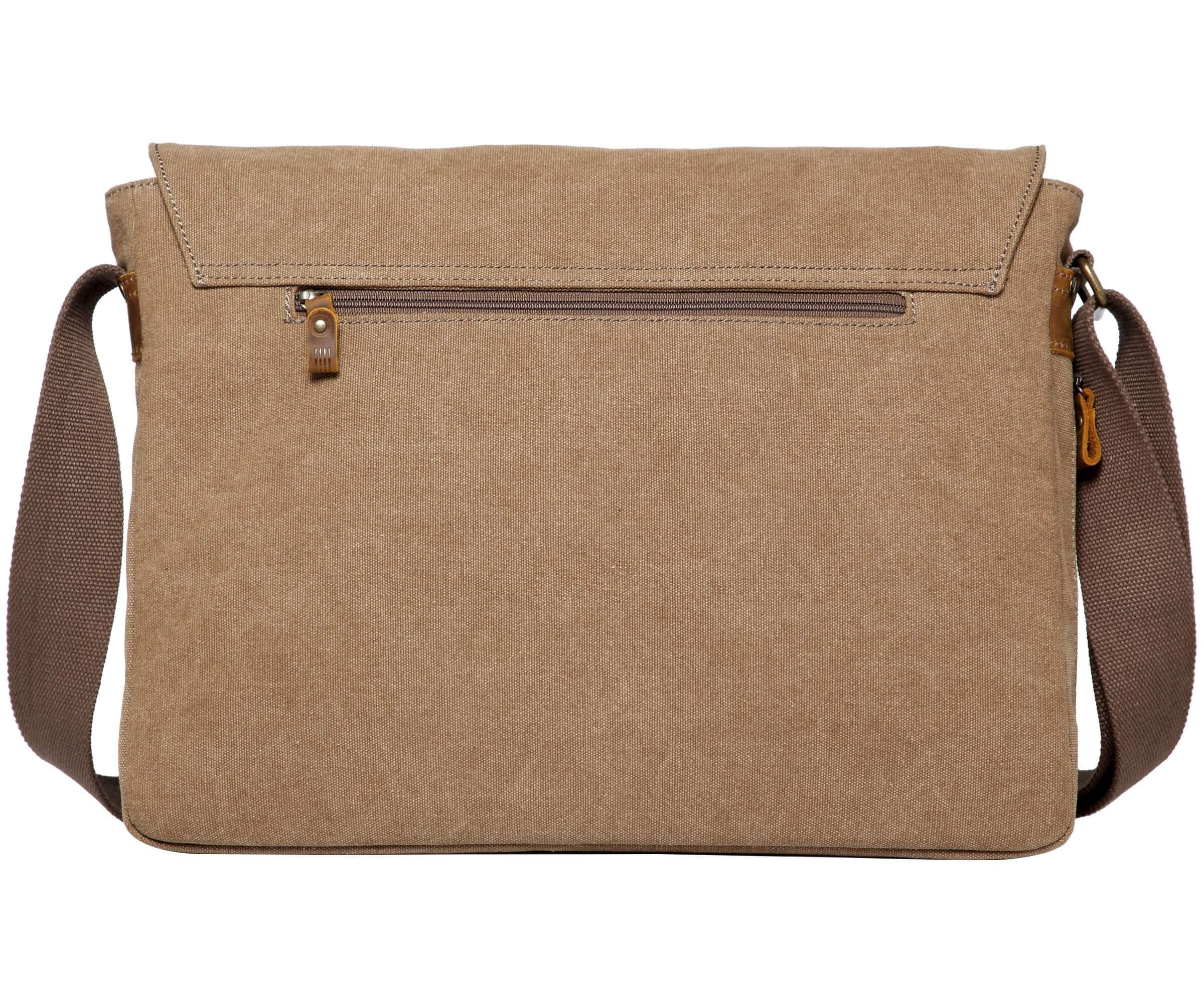 TRP0371 Troop London Classic Canvas Laptop Messenger Bag - Large 18 Inch Diagonal - Perfect for Work, Travel & College