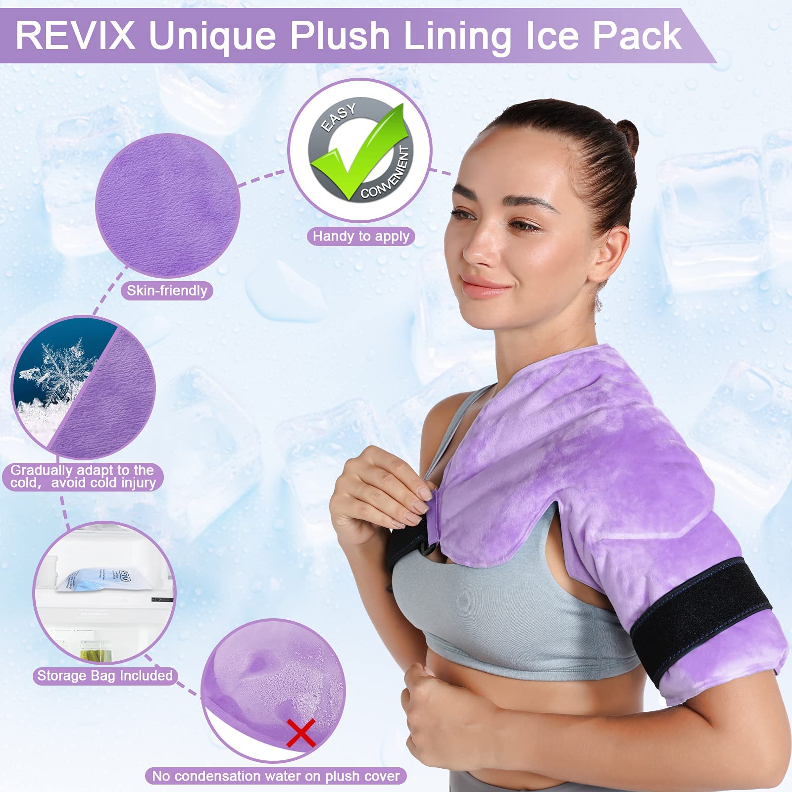 REVIX Reusable Gel Ice Pack for Back & Shoulder Pain Relief - Cold Therapy for Injuries, Swelling, Sore Muscles - Perfect for Post-Workout Recovery & First Aid Kits