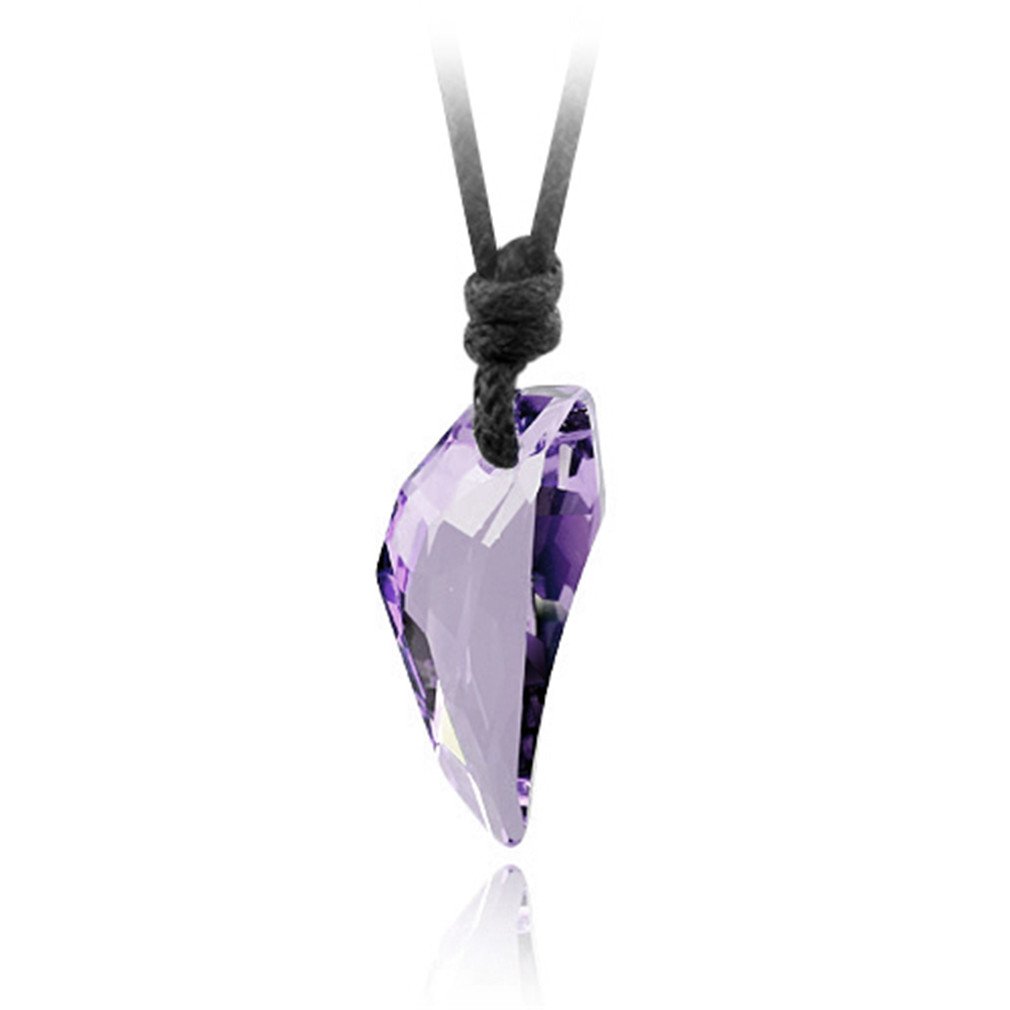 Austrian Crystal Wolf Tooth Pendant Necklace for Men - Genuine Leather Chain with 10 Color Options - Perfect for Gifts, Outdoor Adventures & Gothic Fashion
