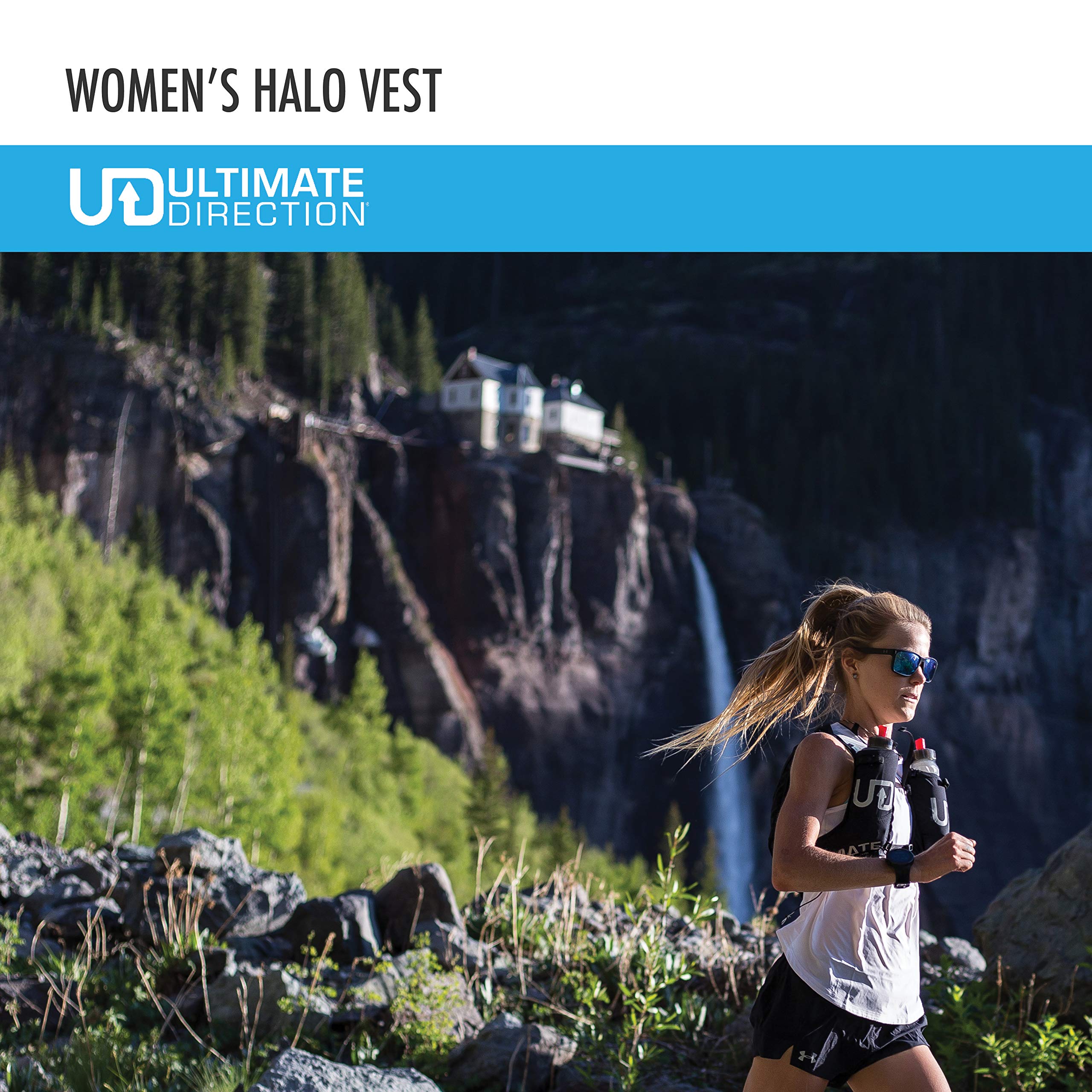 Ultimate Direction Women's Halo Ultra Running Vest Hydration Pack - Large Size, Black - Perfect for Trail Running, Hiking & Outdoor Adventures
