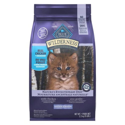 BLUE Wilderness Grain Free Chicken Recipe Kitten Dry Cat Food - 5lb Bag | High Protein Natural Kitten Food for Healthy Growth | Perfect for Indoor & Outdoor Kittens