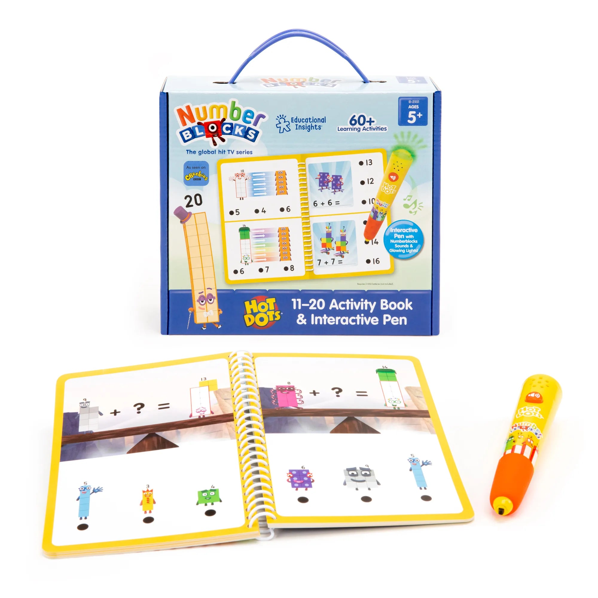 Hot Dots Numberblocks Activity Book 11-20 with Interactive Pen - Fun Math Learning for Kids Ages 5-8 | Homeschool & Classroom Educational Toy