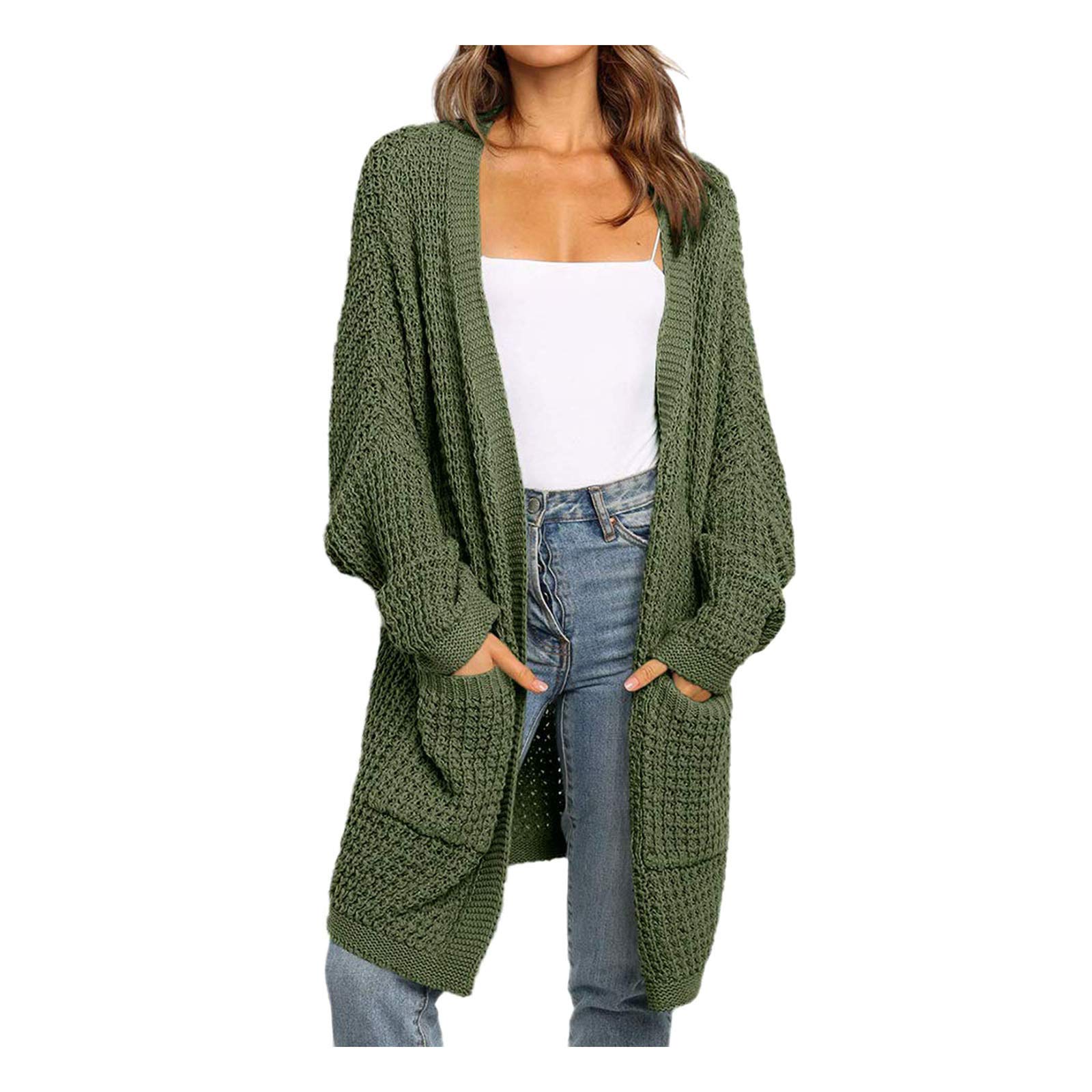 Boho Patchwork Hooded Cardigan Sweater for Women - Long Open Front Knit Coat, Chunky Oversized Winter Wear for Casual Outfits & Cozy Loungewear