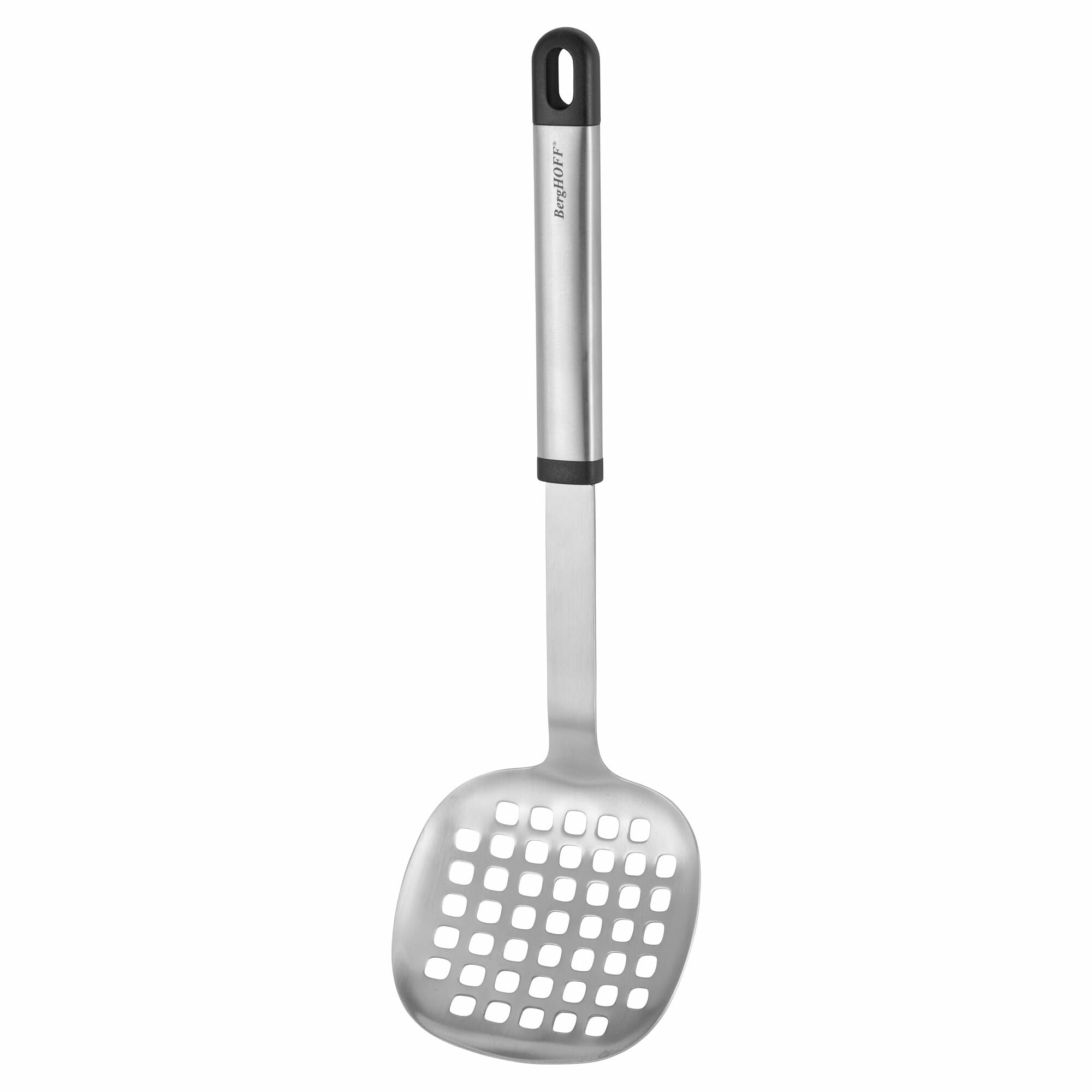 BergHOFF Essentials 8-Piece Stainless Steel Kitchen Utensil Set with Wall-Mounted Revolving Rack - Ergonomic Hollow Handle & Hanging Loop - Perfect for Small Kitchens, Cooking Gifts & Home Organization