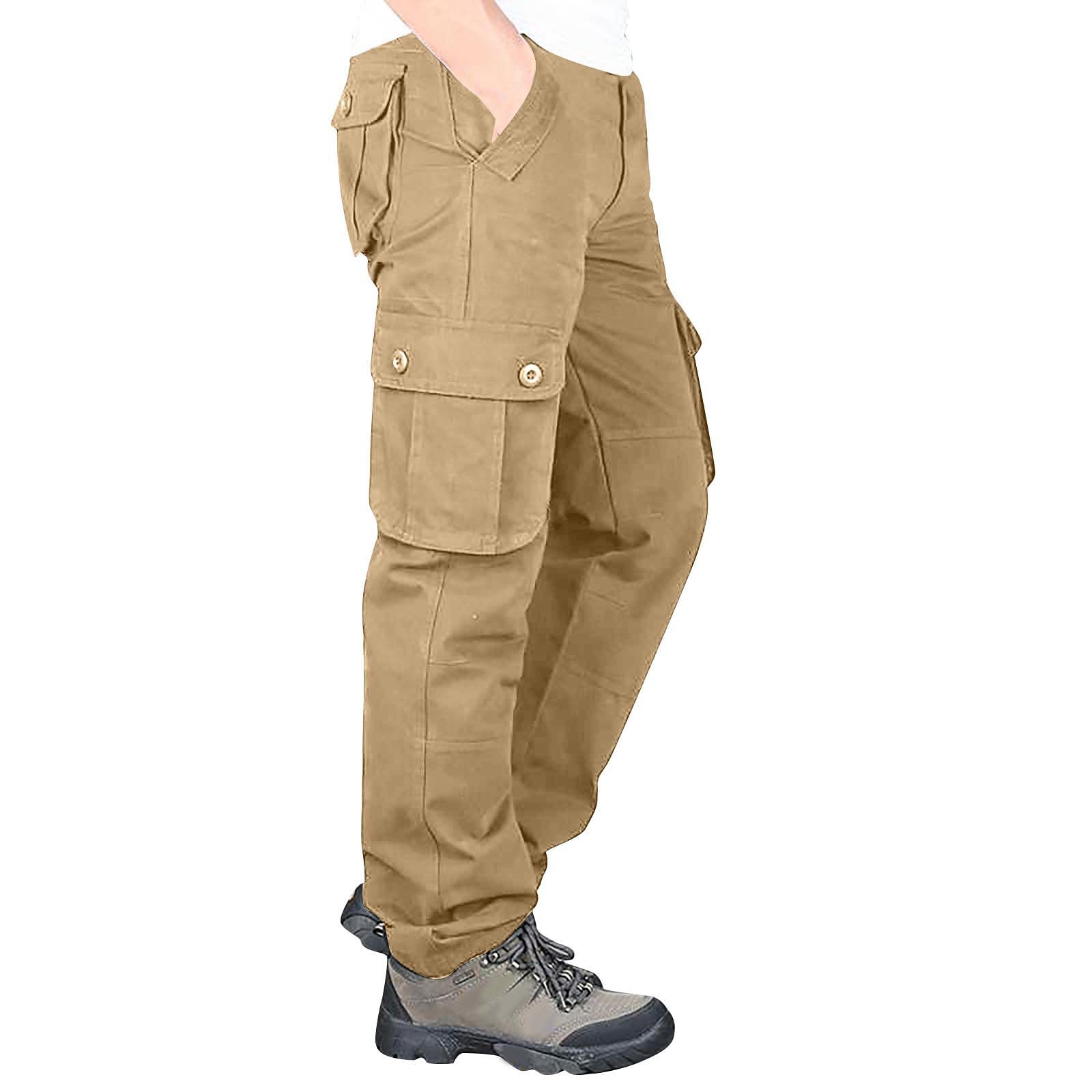 YKARITIANNA Men's Lightweight Loose Fit Cargo Pants - Outdoor Hiking Work Pants with Multiple Pockets - Perfect for Camping, Travel & Casual Wear