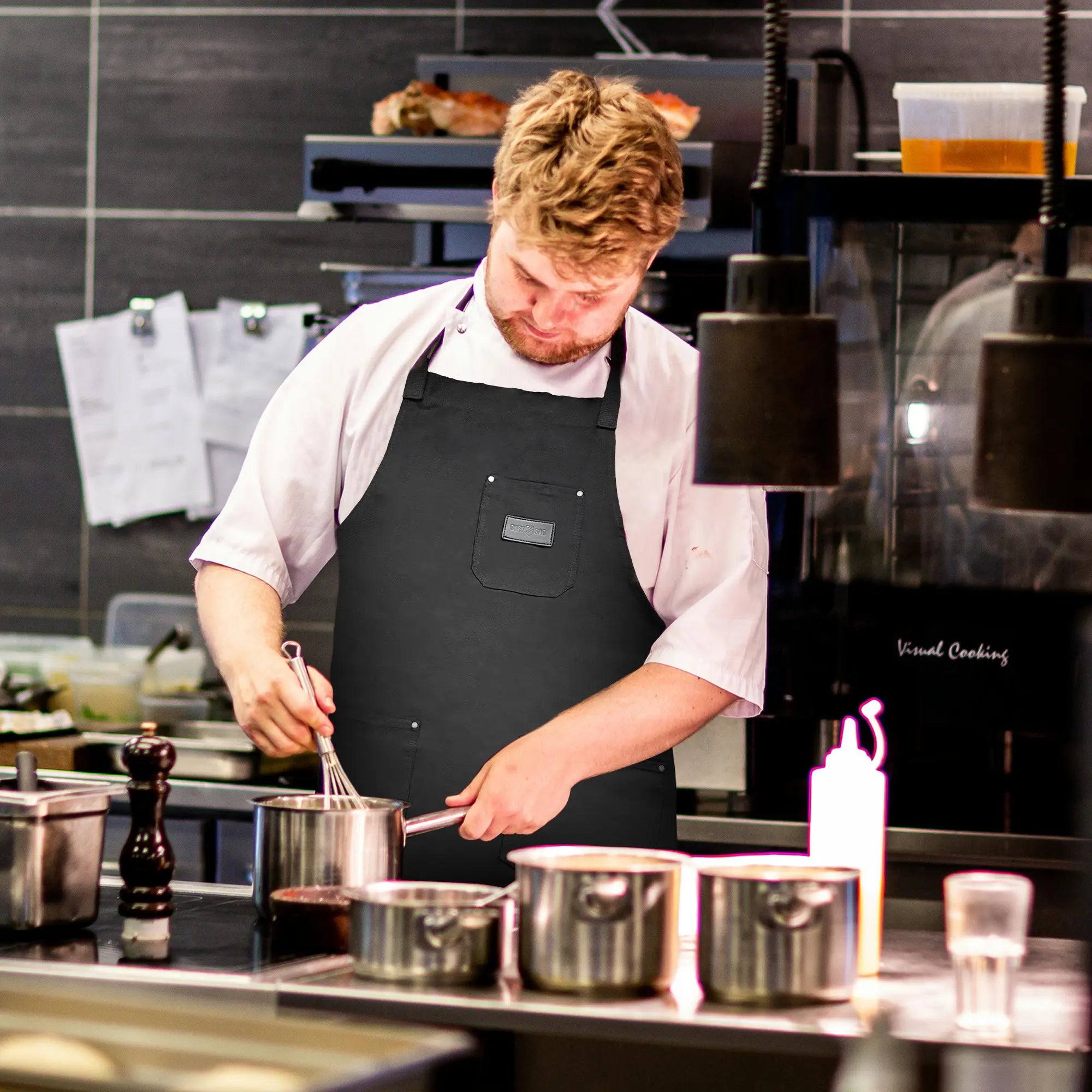 Premium Cotton Canvas Chef Apron for Cooking, Baking & Grilling - Durable & Adjustable Kitchen Apron for Professional Chefs & Home Cooks (Perfect for Restaurants, BBQ Parties & Culinary Classes)