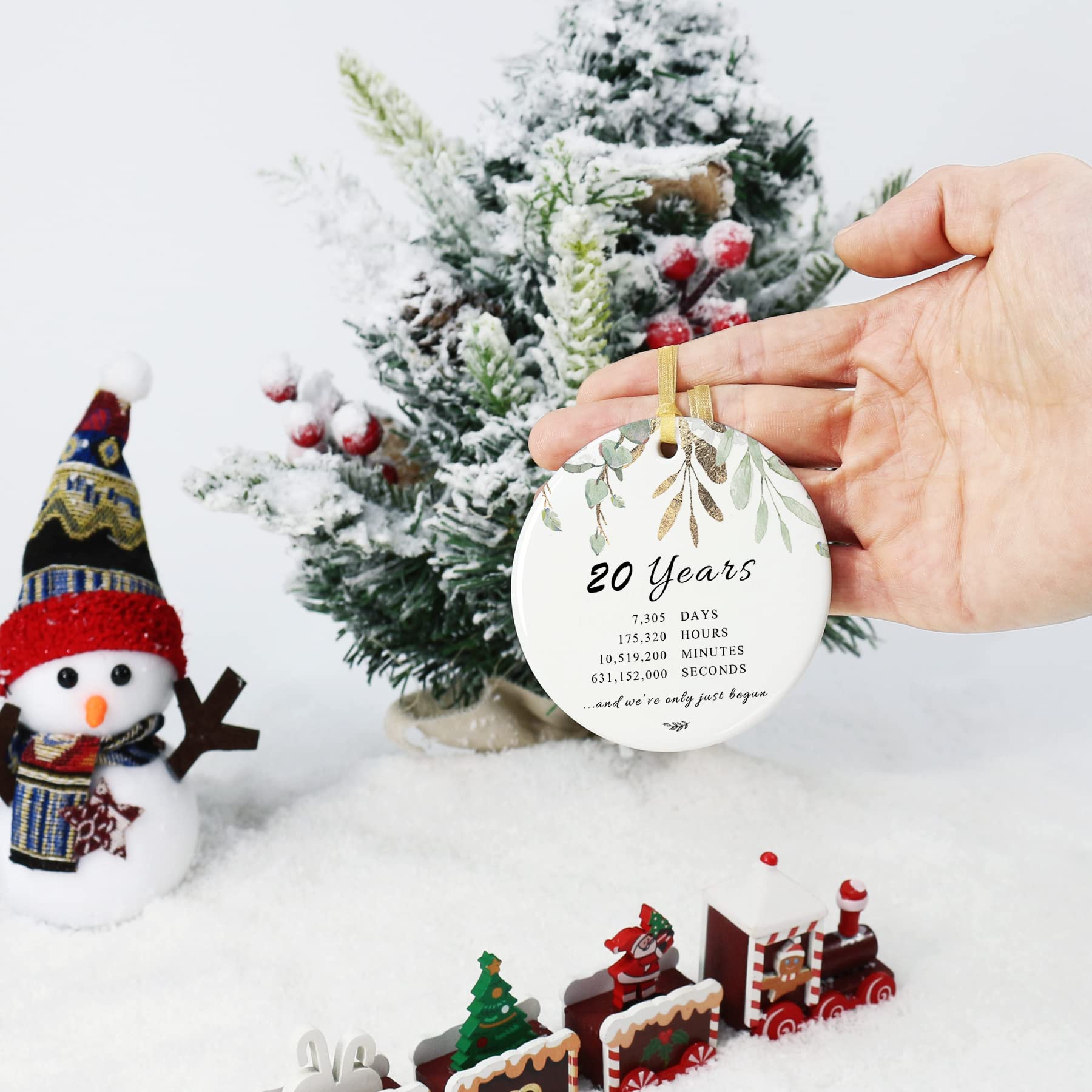 20th Anniversary Ornament for Couples - Home & Wedding Decor Gift