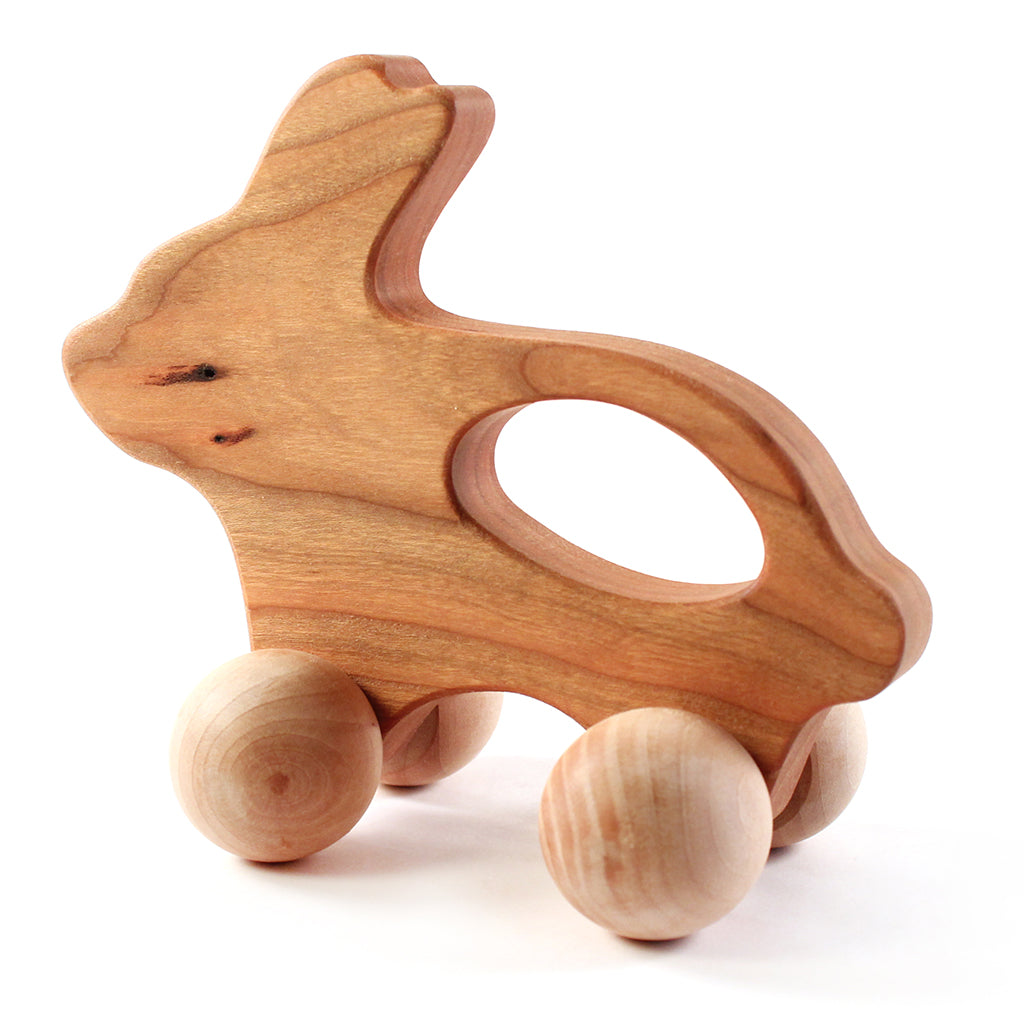 Imperfect Bunny Wooden Push Toy - Eco-Friendly Wooden Baby Walker for Toddlers - Perfect for Indoor Play, Learning to Walk & Montessori Activities