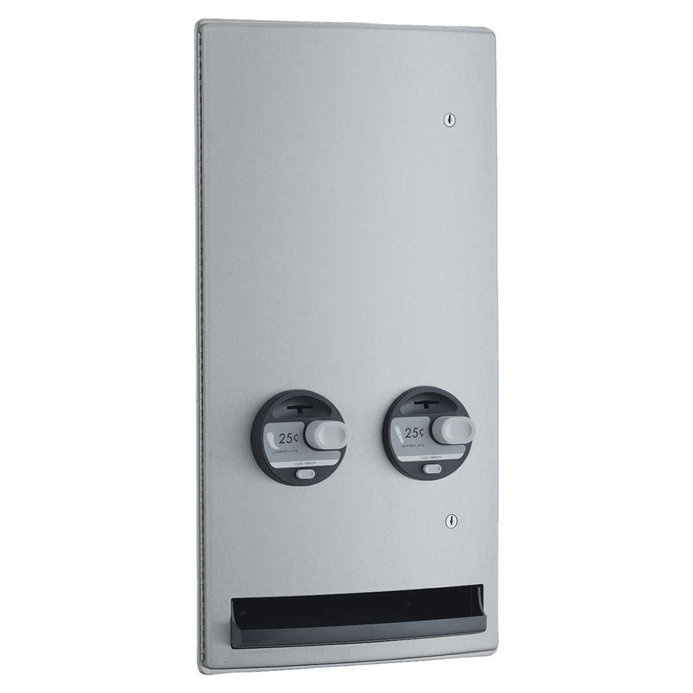 Bobrick B4706 ConturaSeries Recessed Sanitary Napkin & Tampon Dispenser - Satin Finish for Women's Restrooms, Commercial Bathrooms & Public Facilities