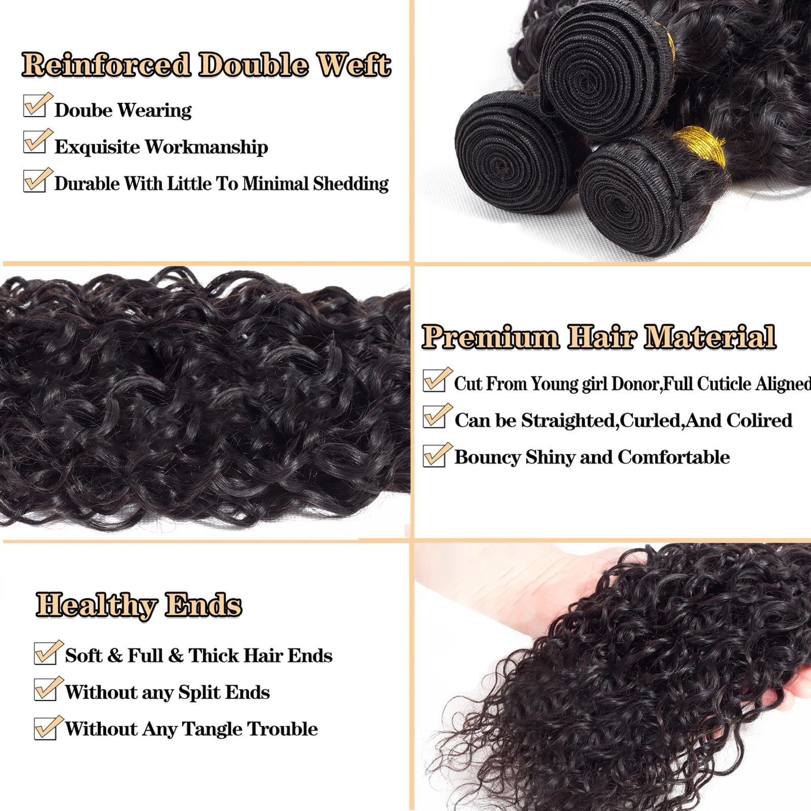 12A Brazilian Curly Human Hair Bundles 12