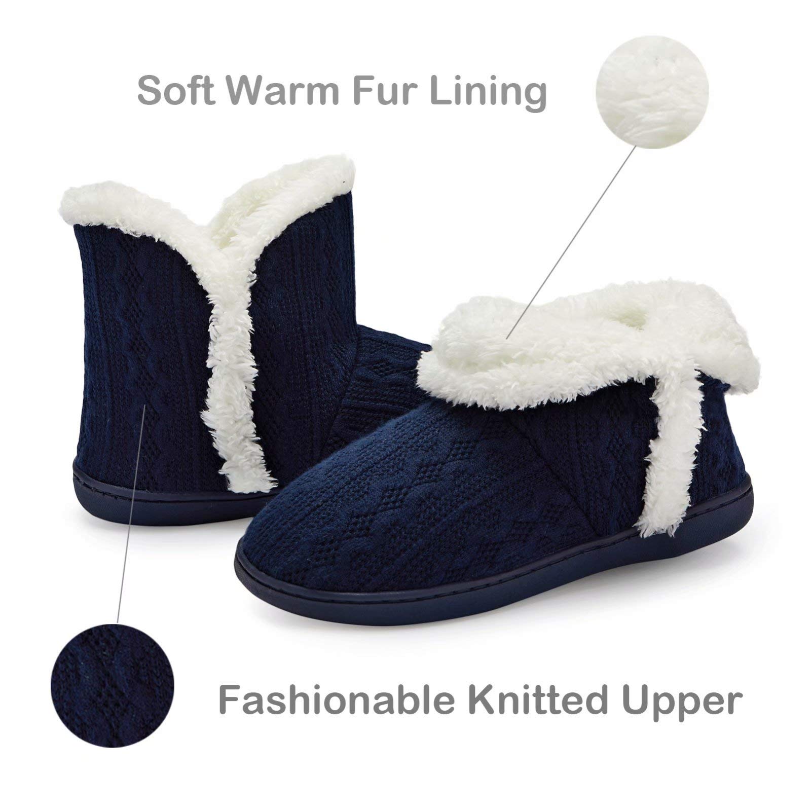 TUOBUQU Women's Winter Bootie Slippers - Fluffy Plush Warm House Shoes for Indoor & Outdoor Use - Cozy Home, Office, and Travel Footwear