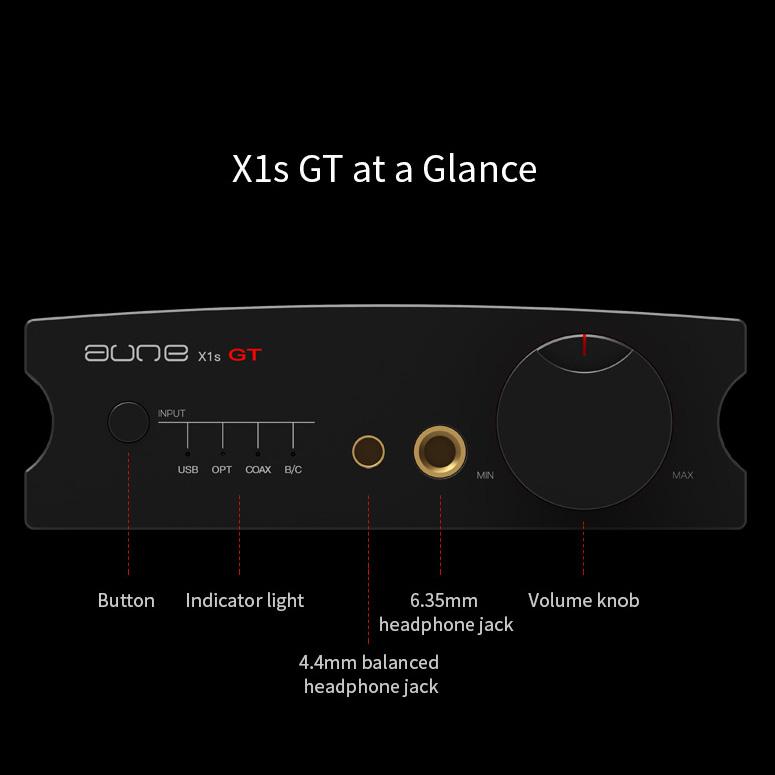 AUNE X1s GT High-Resolution USB DAC & Headphone Amplifier for Audiophiles - Perfect for Home Audio Setup and Studio Monitoring