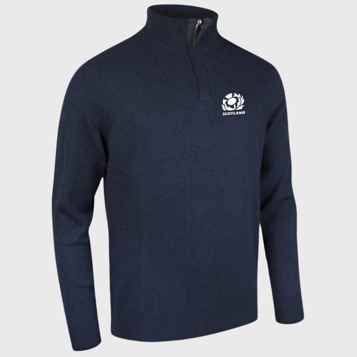 Glenmuir Scotland Rugby George 1/4 Zip Golf Sweater Navy - Premium Performance Pullover for Rugby, Golf & Outdoor Sports