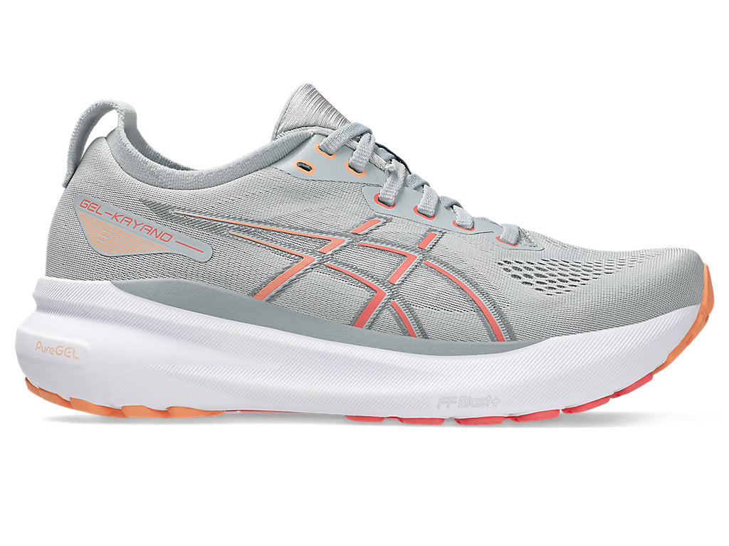 ASICS Women's GEL-Kayano 31 Running Shoes - Piedmont Grey/Papaya - Stability & Cushion for Road Running, Jogging & Fitness Training