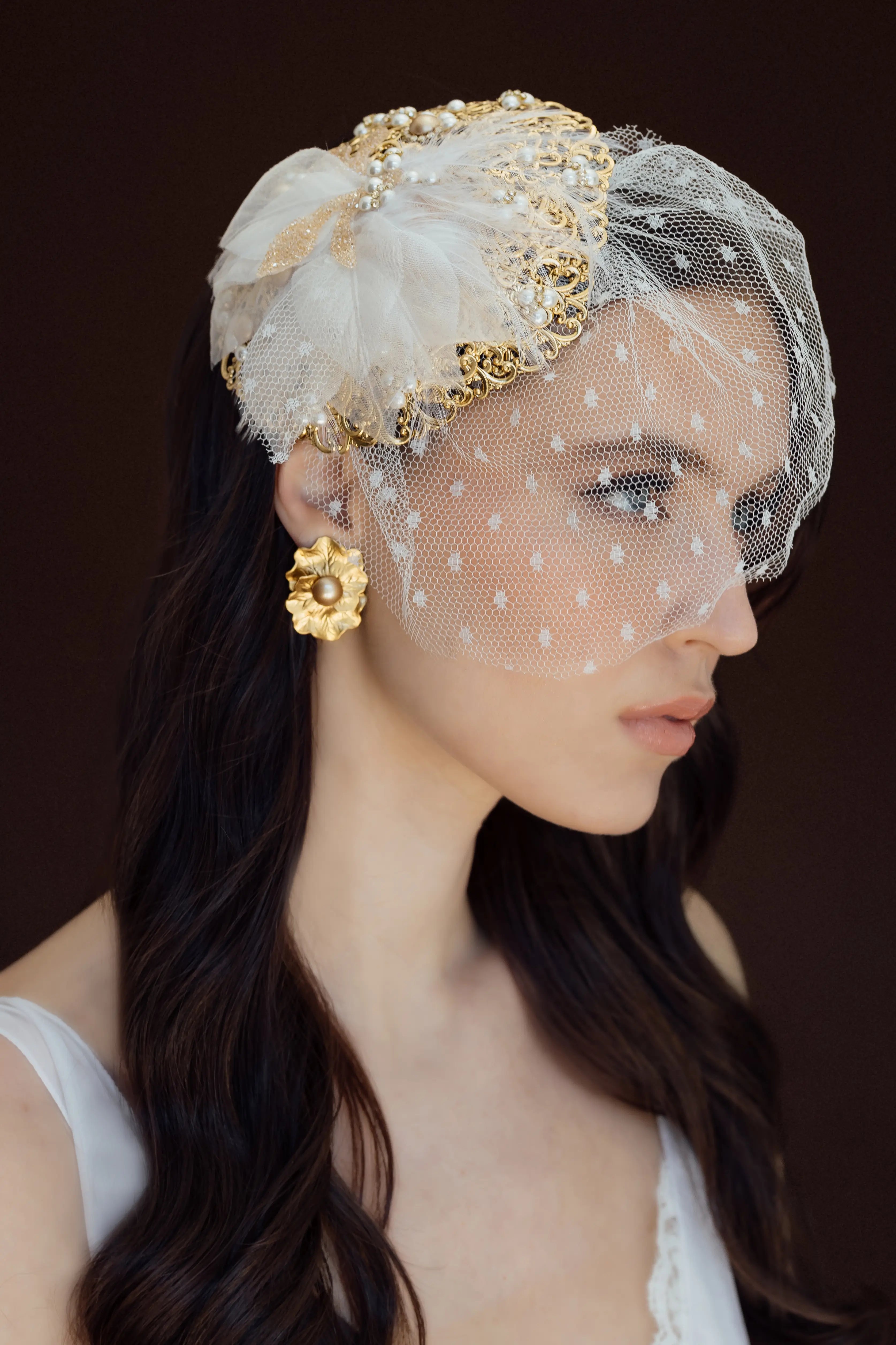 ÉCLATVEIL FASCINATOR - Elegant Women's Wedding Hair Accessories for Brides, Bridesmaids & Special Occasions - Perfect for Church Ceremonies, Tea Parties & Royal Events