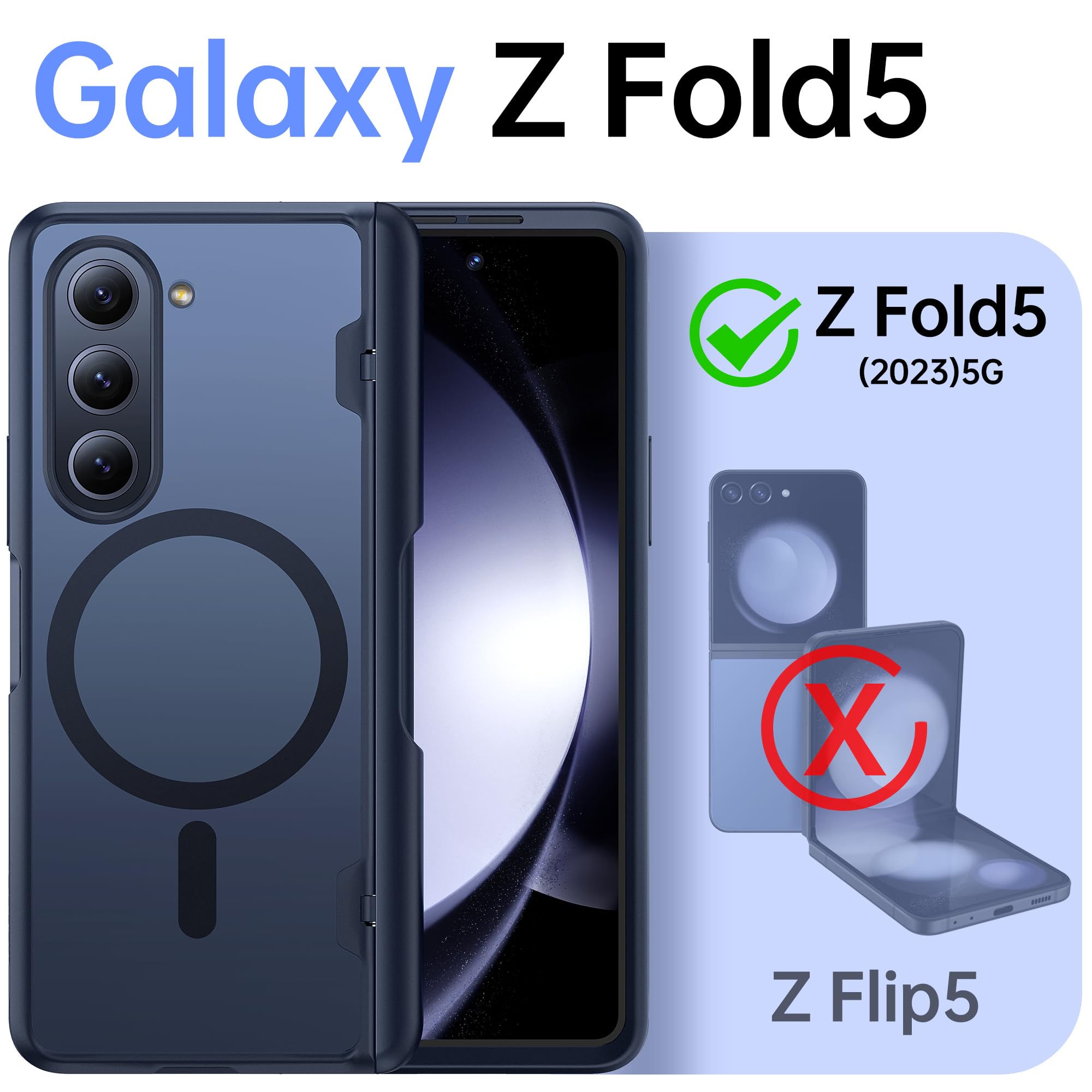 MOBOSI Privacy Case for Samsung Galaxy Z Fold 5 with Anti-Spy Screen Protector & S Pen Holder | Magsafe Compatible Magnetic Hinge Protection Cover | Perfect for Work, Travel and Secure Mobile Use - Black