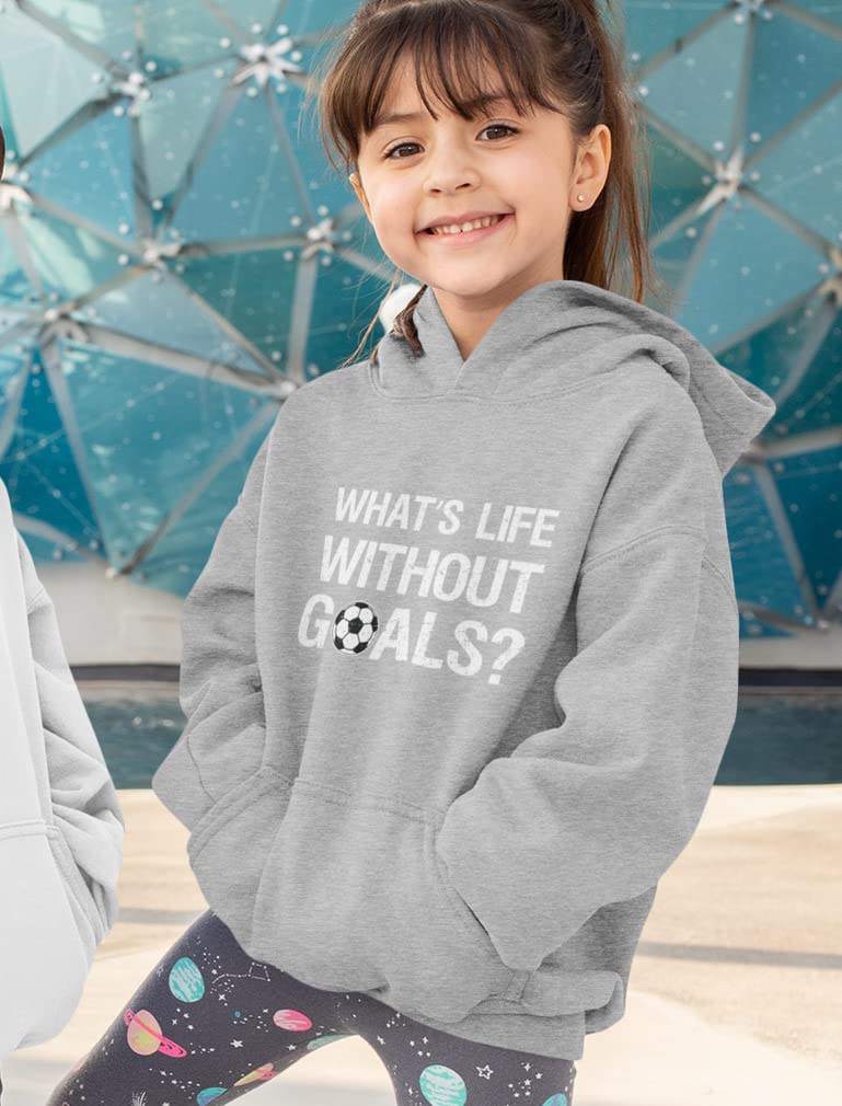 Inspirational 'What's Life Without Goals' Hoodie - Soccer Gifts for Boys & Girls, Youth Players - Soft Unisex Pullover for Training, Games & Everyday Wear