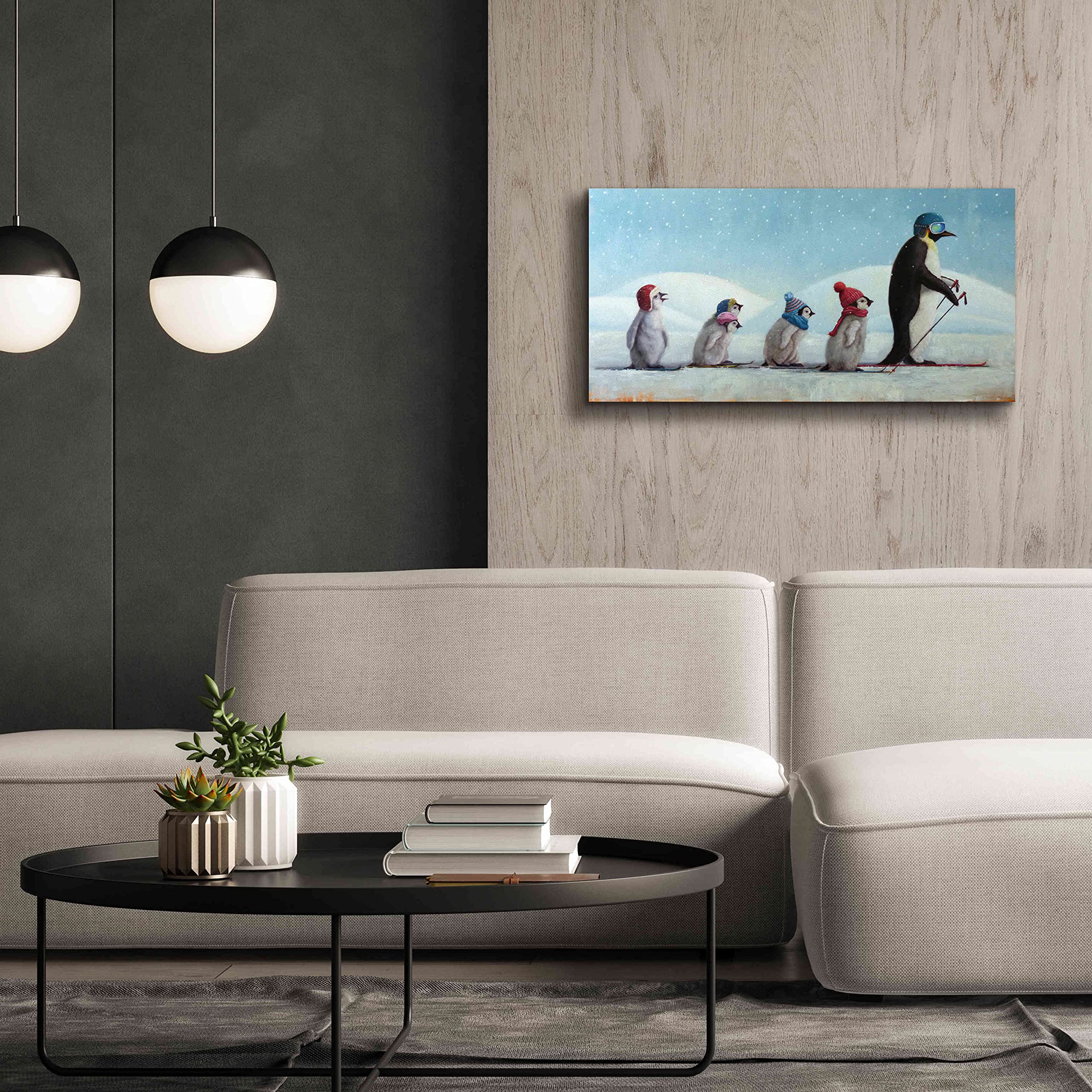 Epic Graffiti 'Ski School' by Lucia Heffernan - 40x20 Inch Canvas Wall Art Painting, Modern Home Decor for Living Room, Bedroom & Office