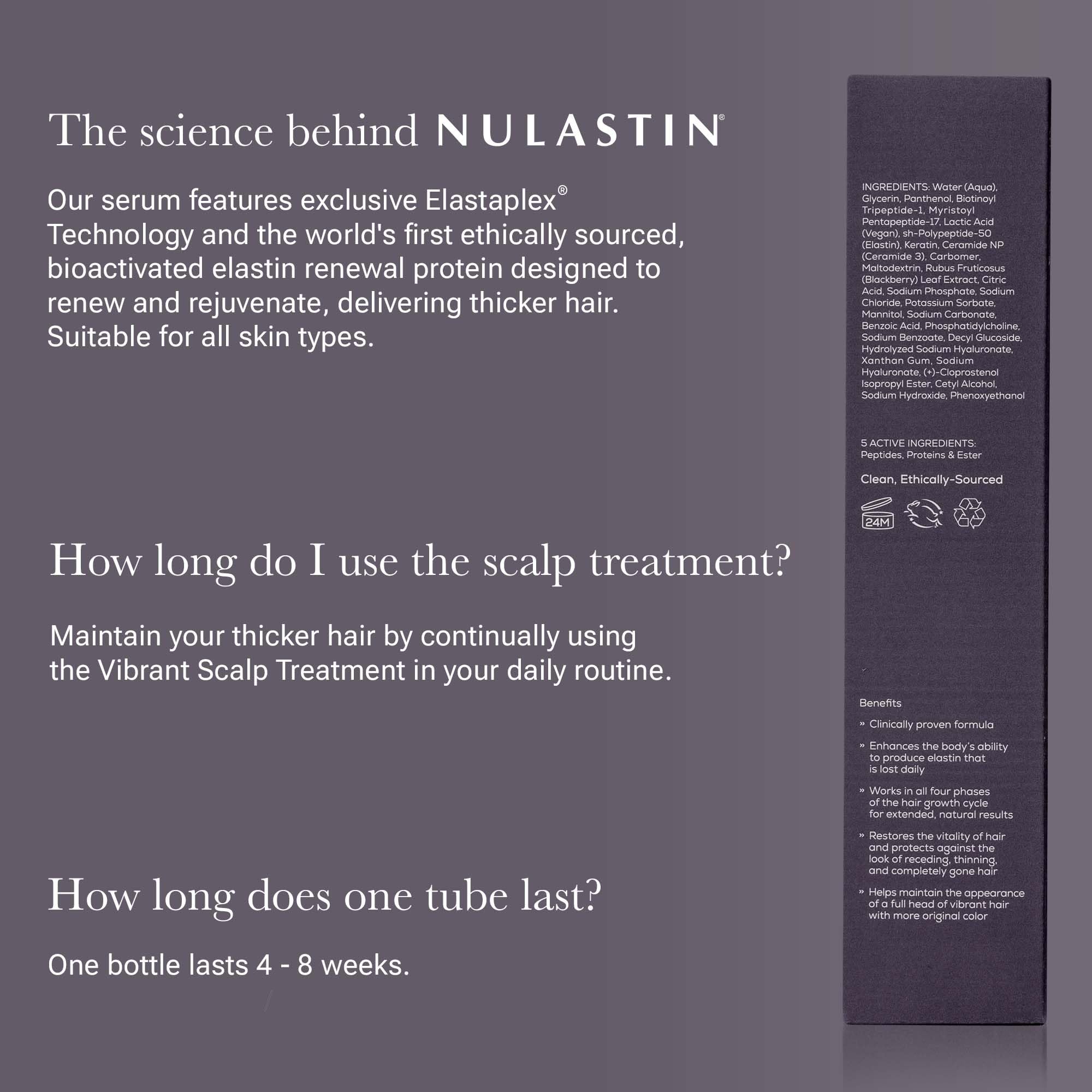 NULASTIN Hair Serum for Thinning Hair - Keratin & Peptides Scalp Treatment to Reduce Shedding & Boost Volume - 2 Pack (1.7 Oz Each) - Ideal for Daily Hair Care & Thicker Looking Hair Growth