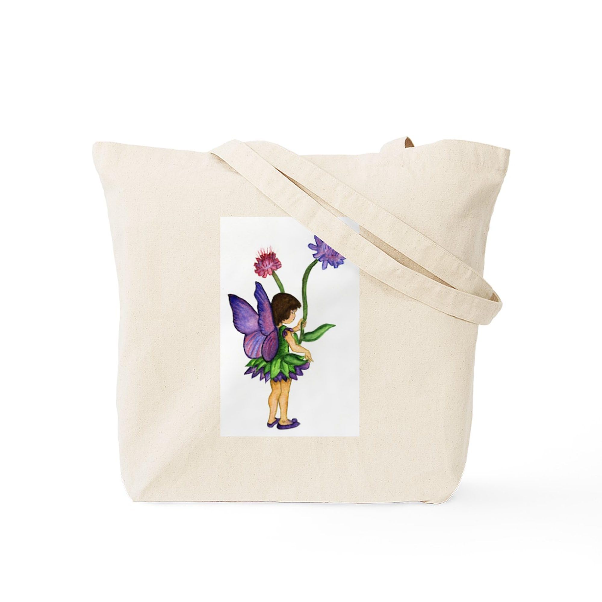 Anna Fairy Tote Bag - Natural Canvas Reusable Shopping Bag for Women | Eco-Friendly Grocery Tote, Beach Bag & Everyday Carry | Cute Gift Idea