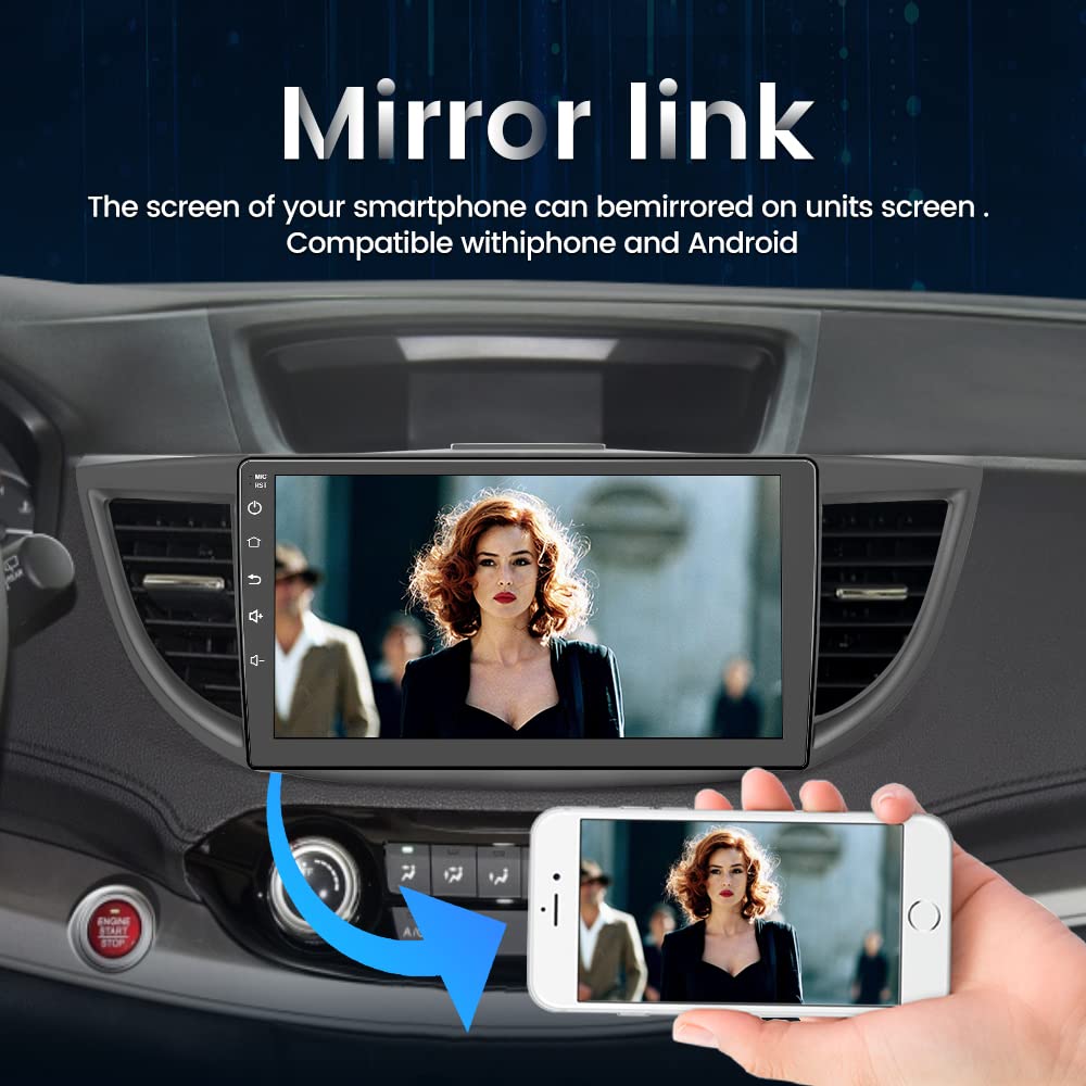 10 Inch Android 10.0 Car Stereo for Honda CRV 2012-2016 | 2GB RAM 32GB ROM | GPS Navigation, FM Radio, WiFi, USB | Wireless CarPlay & Android Auto | Touch Screen with Steering Wheel Control | Perfect for Road Trips & Daily Commuting