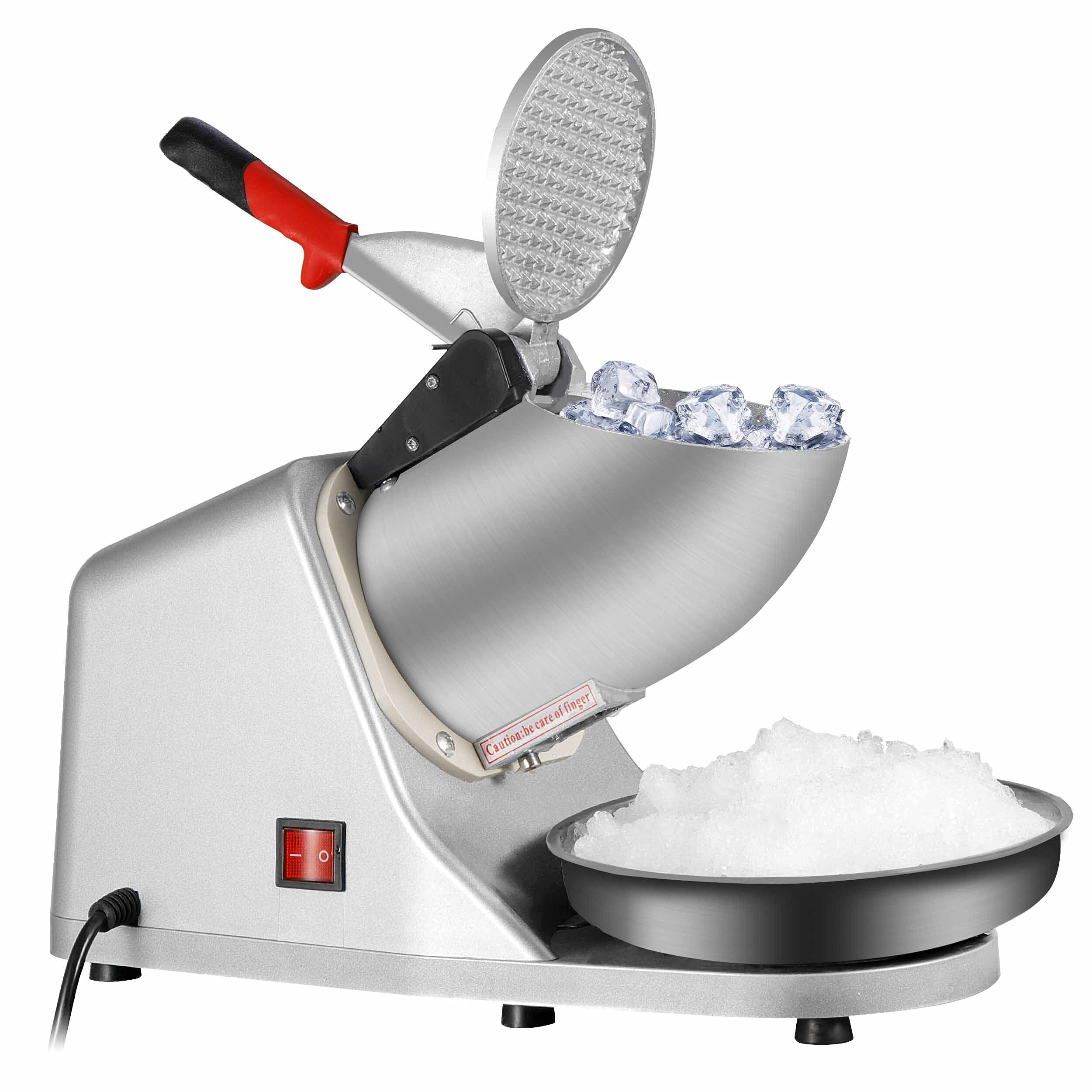 Upgraded 300W Electric Ice Shaver Machine - Commercial Ice Crusher for Snow Cones, Slushies & Cocktails - 145 lbs/Hour Capacity (Silver) - Perfect for Home Bars, Parties & Restaurants