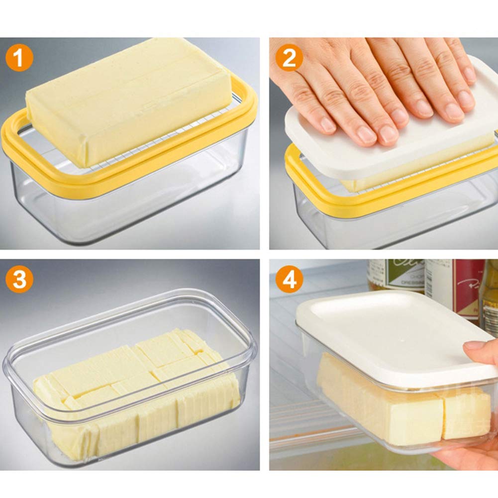 Bamboo Lid Butter Dish - Airtight Butter Keeper Container for Fresh Butter Storage | Rectangle Food Storage Box for Kitchen, Dining Table & Picnic Use