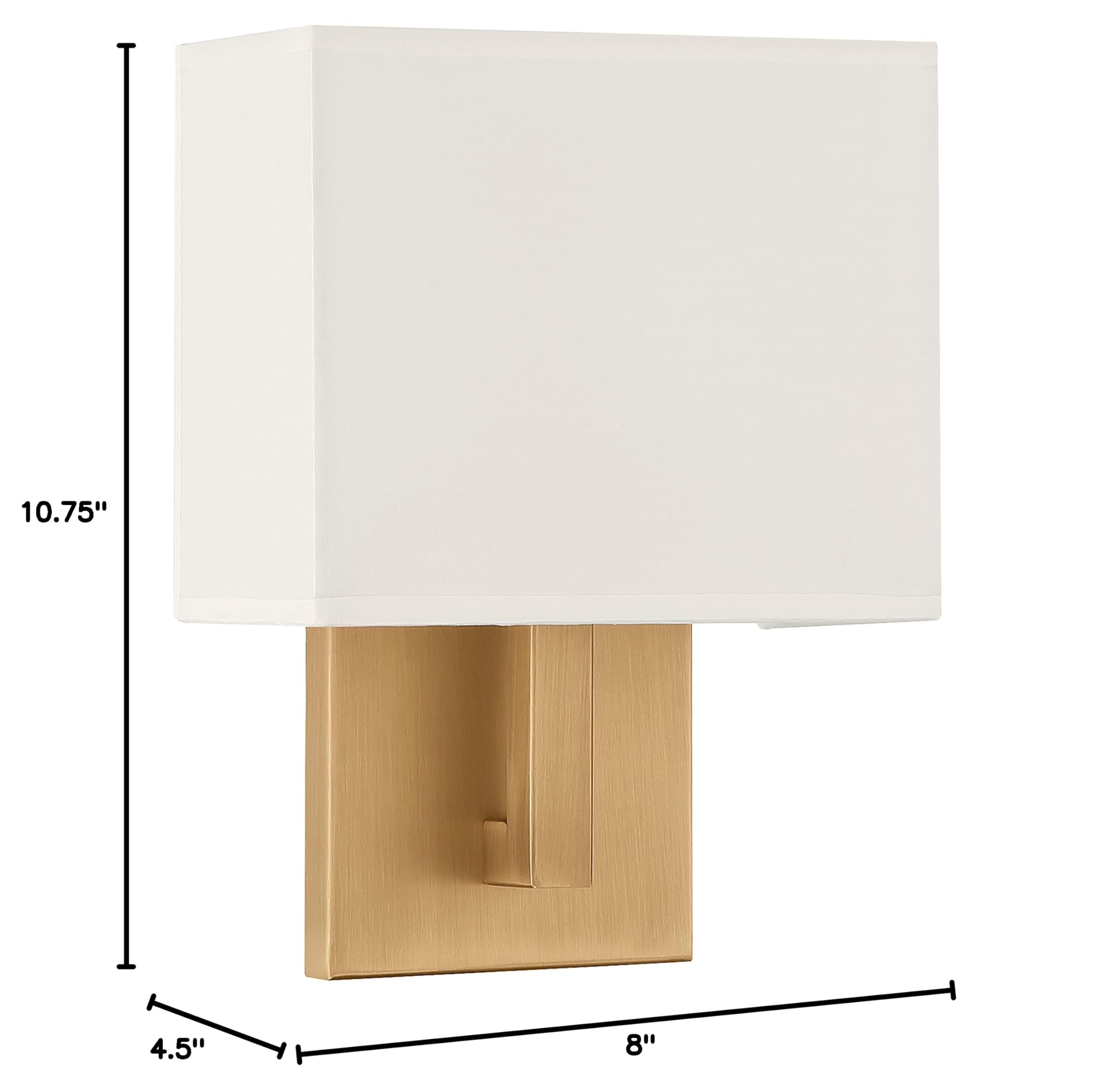 Access Lighting 64061LEDDLP-ABB/WH Mid Town Wall Sconce - 1-Light 8.5W LED Fixture in Antique Brushed Brass - Perfect for Bedroom, Hallway & Entryway Lighting