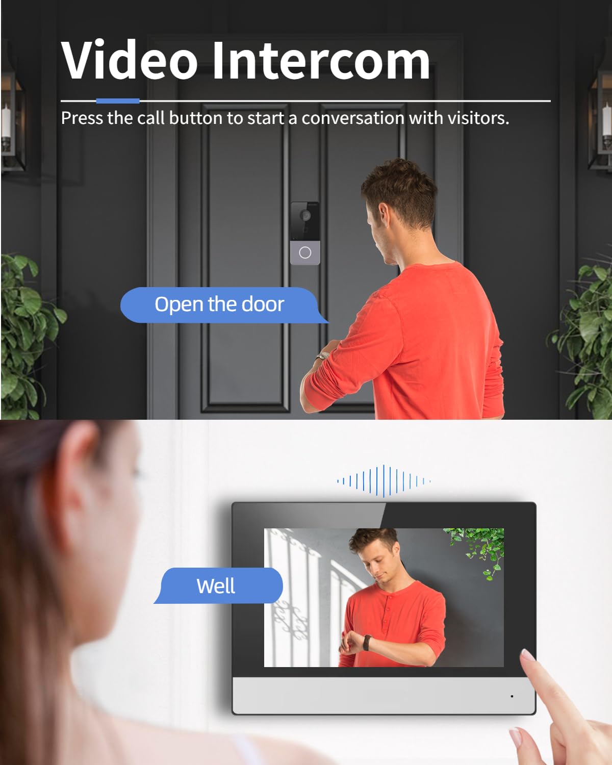 HIK IP Video Door Phone with 7-inch Colorful TFT Screen - Built-in Microphone & Loudspeaker, Remote Unlock, PoE Powered (KH6320-WTE1) - No Monthly Fees for Home & Business Security