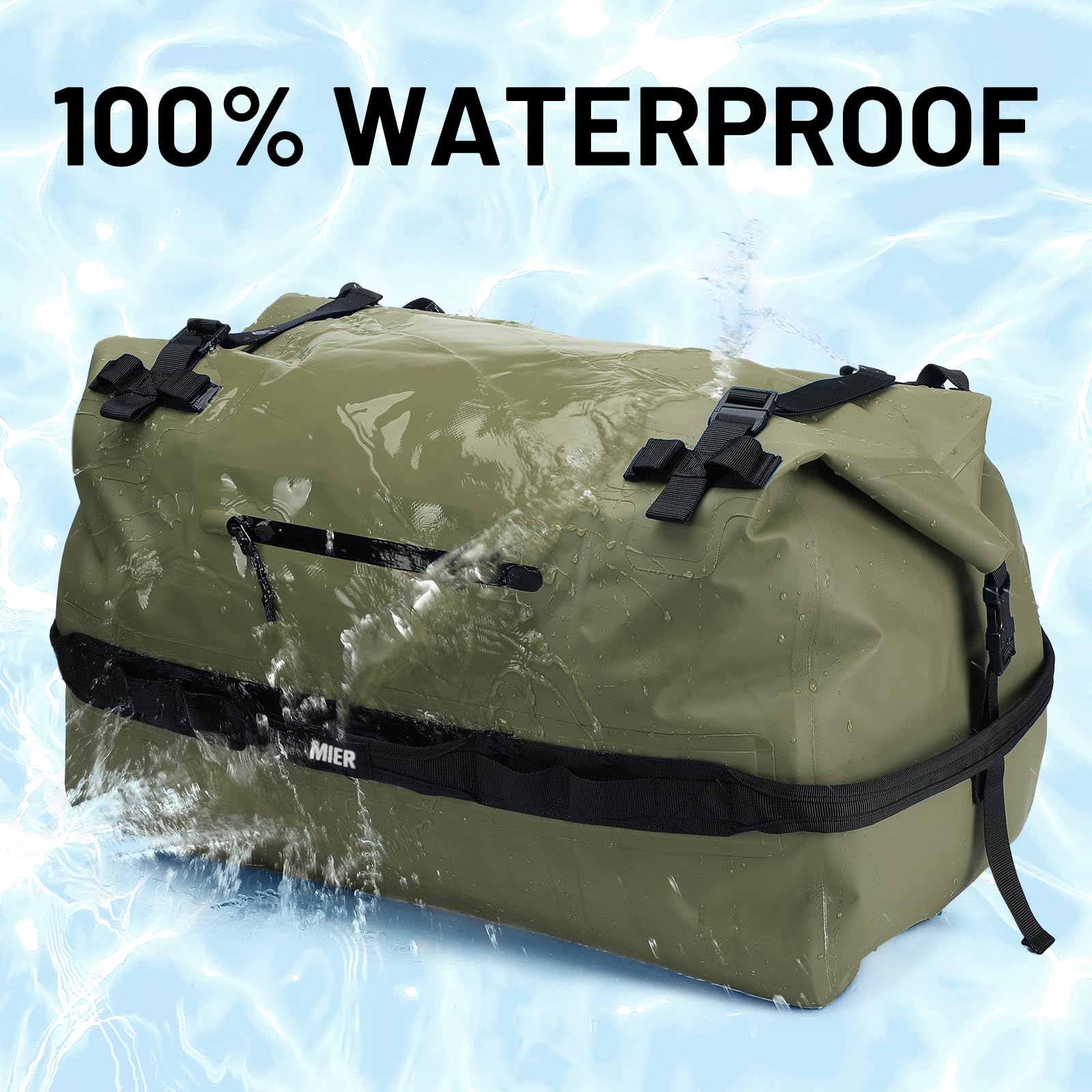MIER Large Waterproof Duffel Bag Rolltop Dry Backpack - 60L/80L Durable Travel Duffle for Kayaking, Rafting, Boating, Swimming, Camping, Gym & Beach - Perfect for Outdoor Adventures & Water Sports
